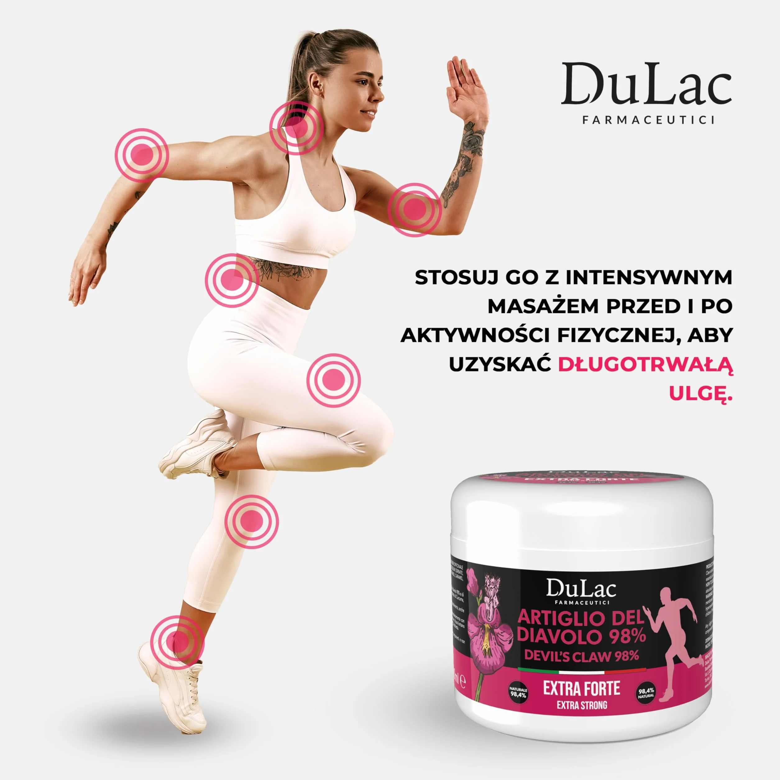 Dulàc Devil's Claw Gel Extra Strong 98% 500 ml do masażu stawów i mięśni
