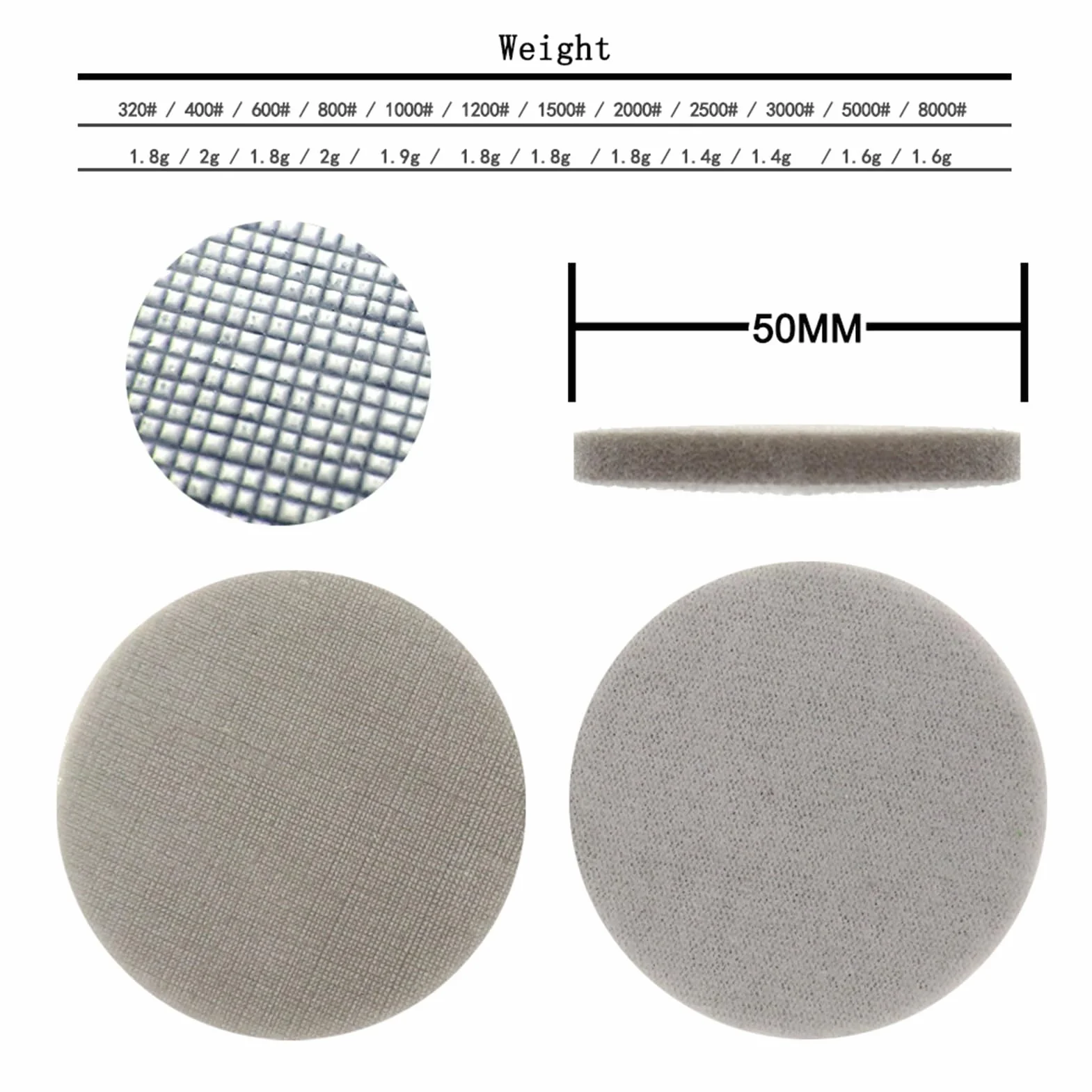2-calowe gąbkowe tarcze ścierne – papier ścierny na rzepy do polerowania na mokro i sucho – gradacja 320–8000 do samochodów, drewna i metalu(10 Pcs 8000 Grit)