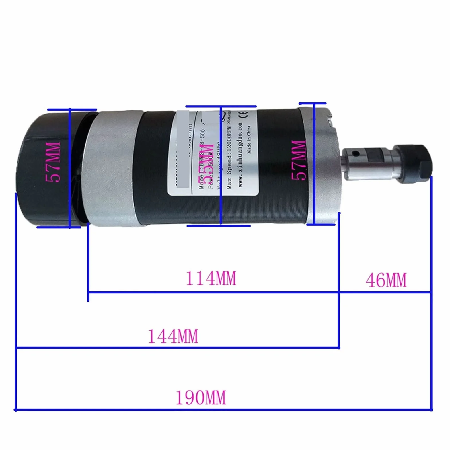 Silnik wrzeciona, 500 W wysokim prędkości bezszczotkowania silnik przełączający zasilacz silnika Silnik Silnik 5 5 5 mm Wspornik zacisków ER11 Collet Chuck(Spindke Kit 1)