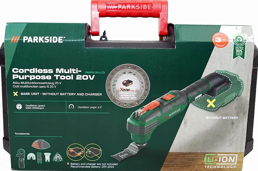 HEADNMORE® Bundle – PARKSIDE® akumulatorowe narzędzie wielofunkcyjne 20 V PAMFW 20 + breloczek do kluczy (w zestawie akumulator 1 x 4 Ah)