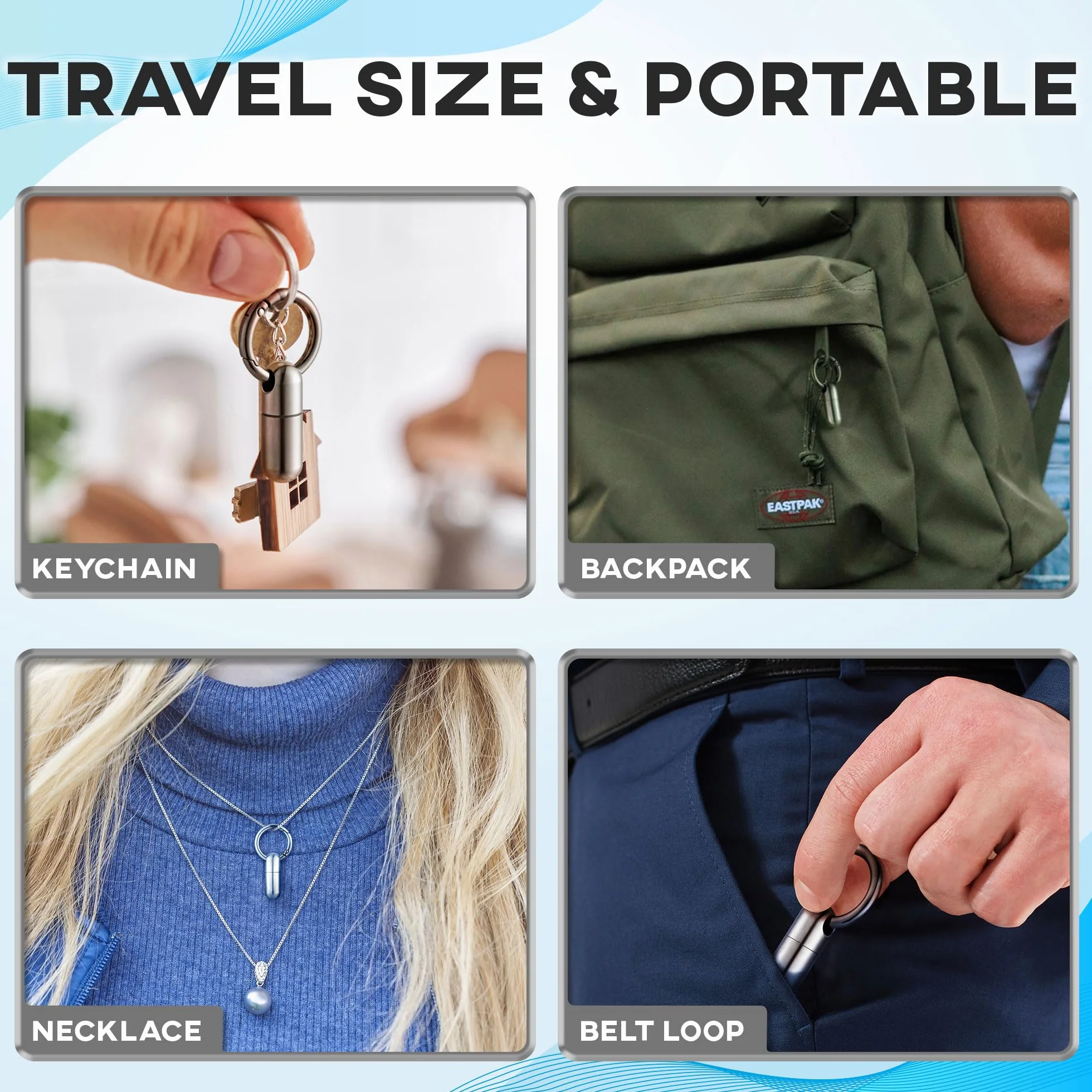 Titanium Keychain Pill Holder - Small Waterproof Pill Case Container w/Carabiner Clip - High-Grade Mini Medicine Organiser - by Boxsik