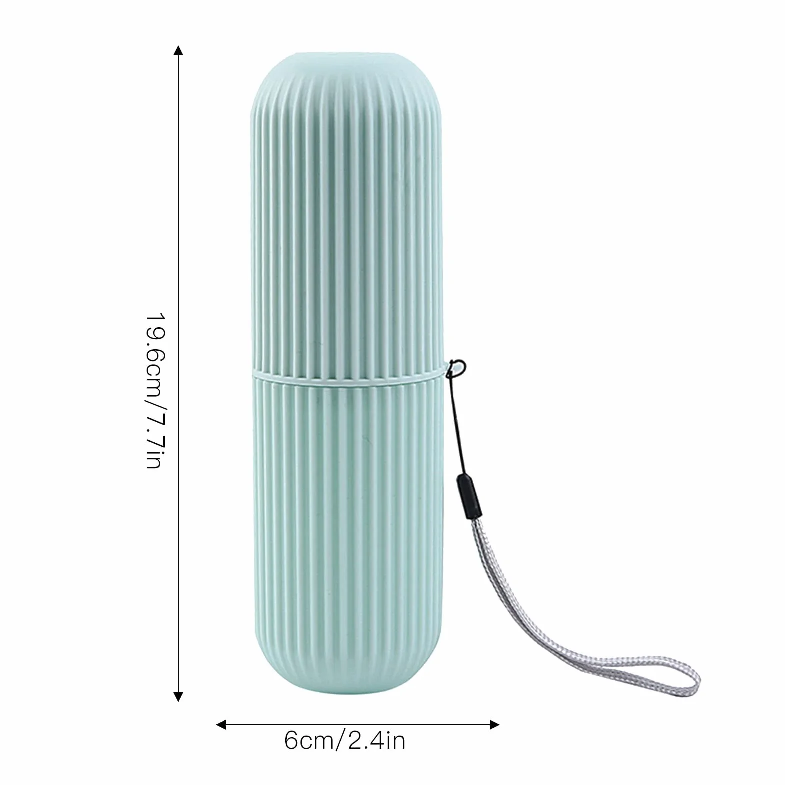 Yosoo Health Gear Etui Podróżne na Szczoteczkę do Zębów, Przenośny Plastikowy Uchwyt, Antypoślizgowy Pojemnik PP z Pokrywką, Długość 7,7 Cala, Zielona, Wieszak
