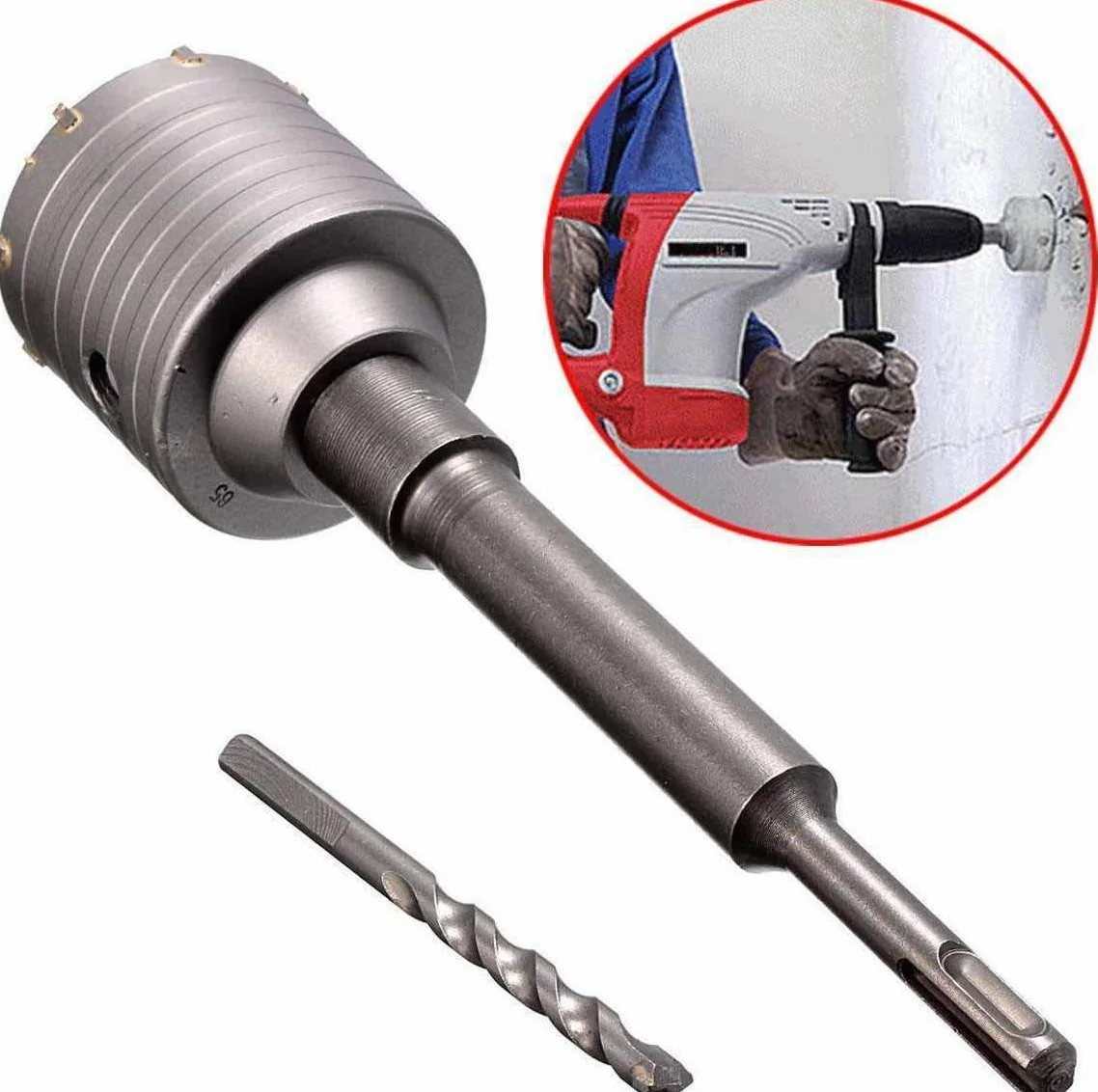 Wiertło koronowe SDS Plus 115 mm w komplecie do młotowiertarki SDS Plus 600 mm