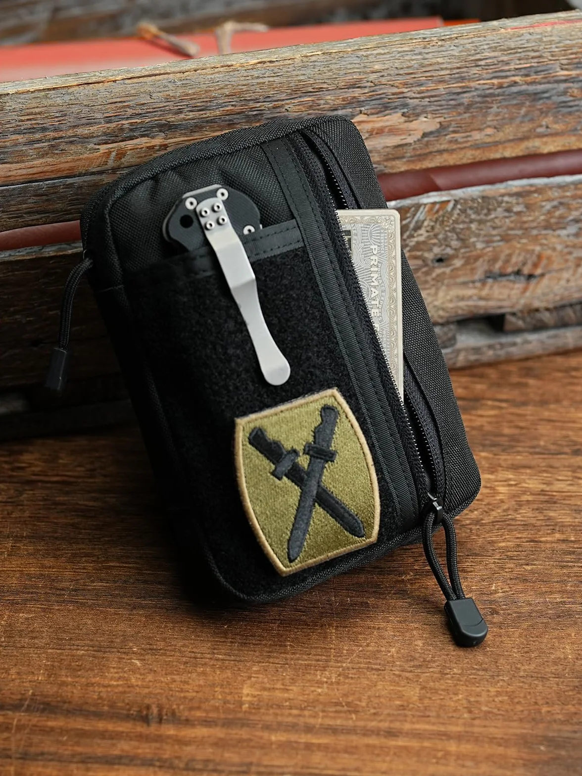 Sayram SP5 EDC Organizer Narzędzi, mała torba taktyczna z 6 kieszeniami, czarny