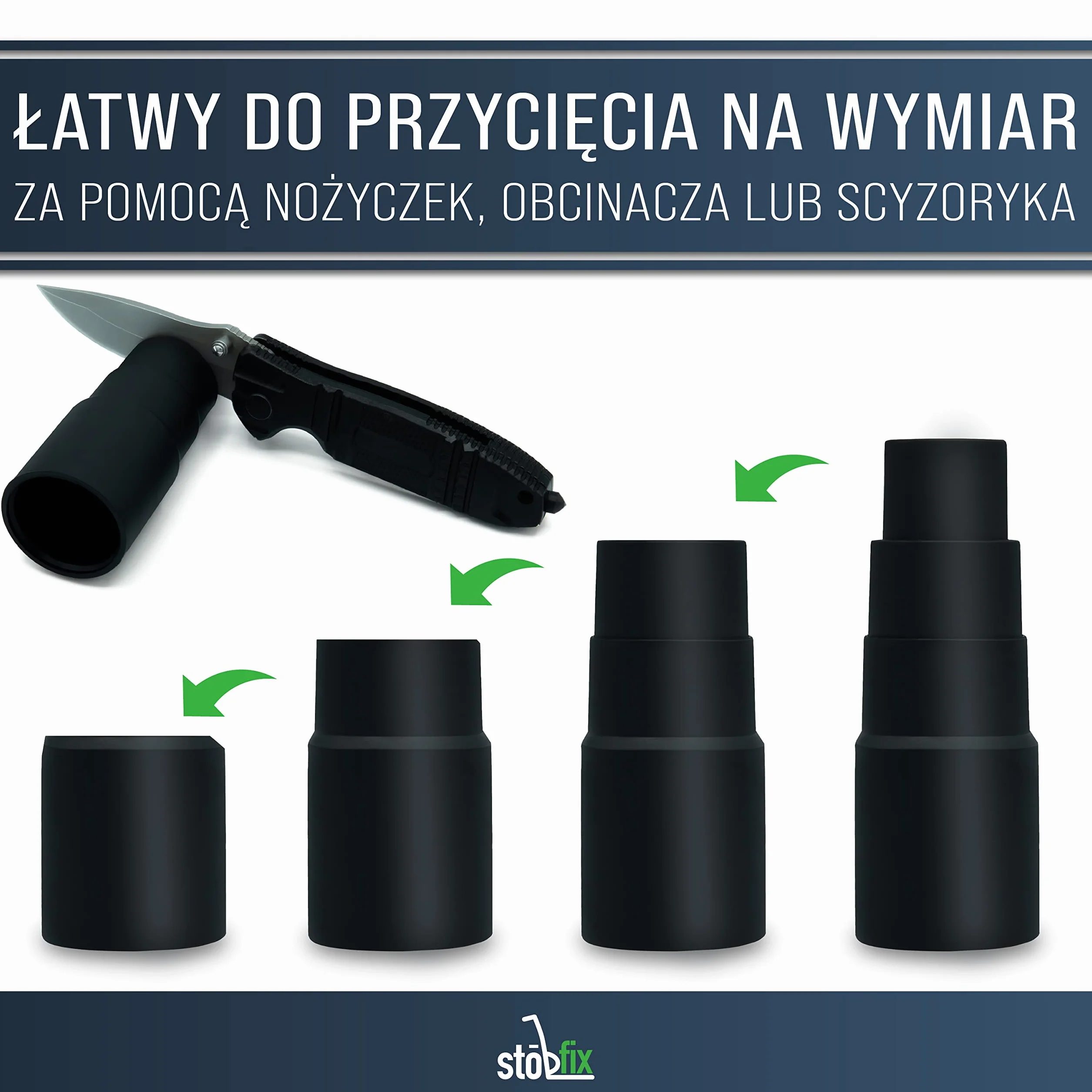 STÖBFIX Adapter Do Węża I Odkurzacza - Zestaw 1 Sztuki, Złączka Redukcyjna Do Uniwersalnego Zastosowania (Bosch, Makita, Kärcher), Zapewnia Czystą Pracy