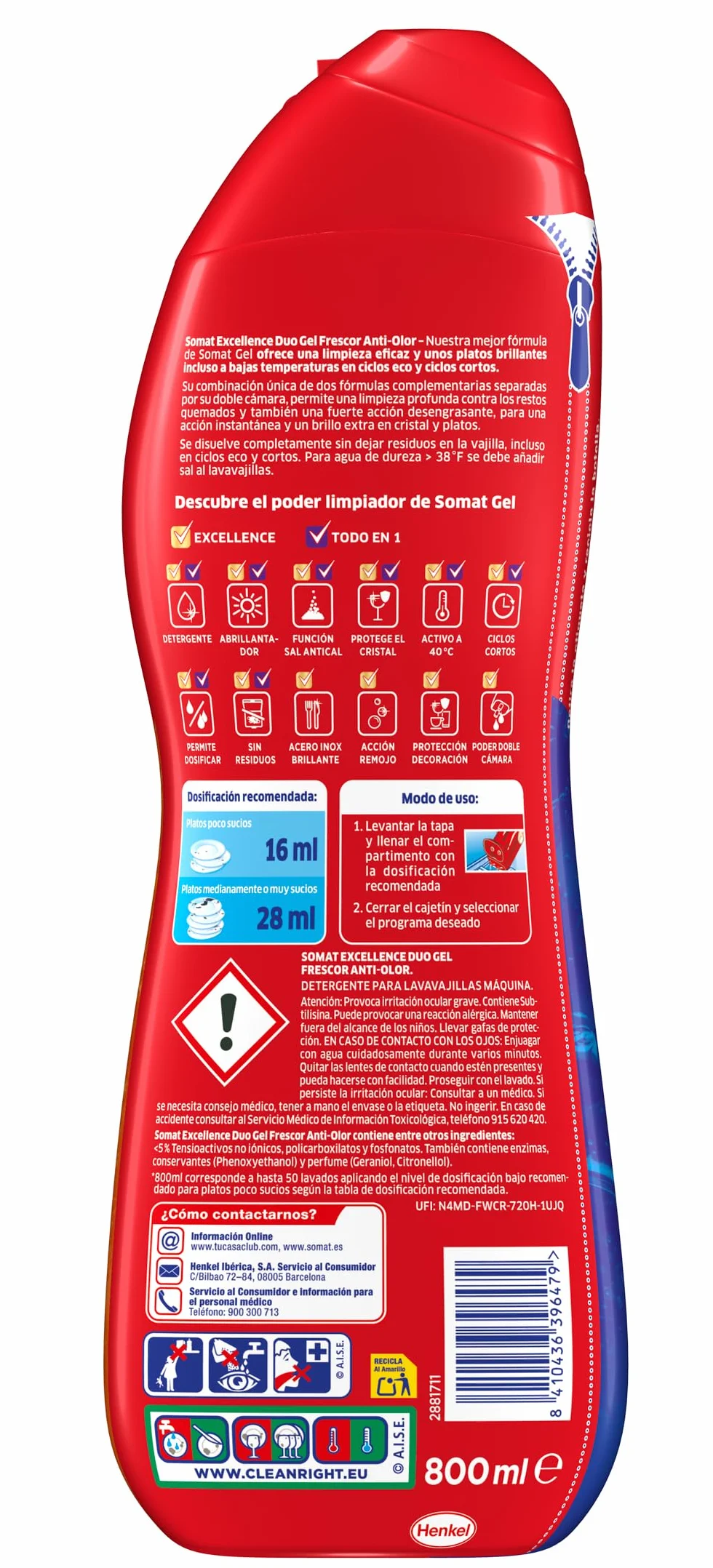 Somat Oro Żel do Zmywarek, 2 x 900 ml