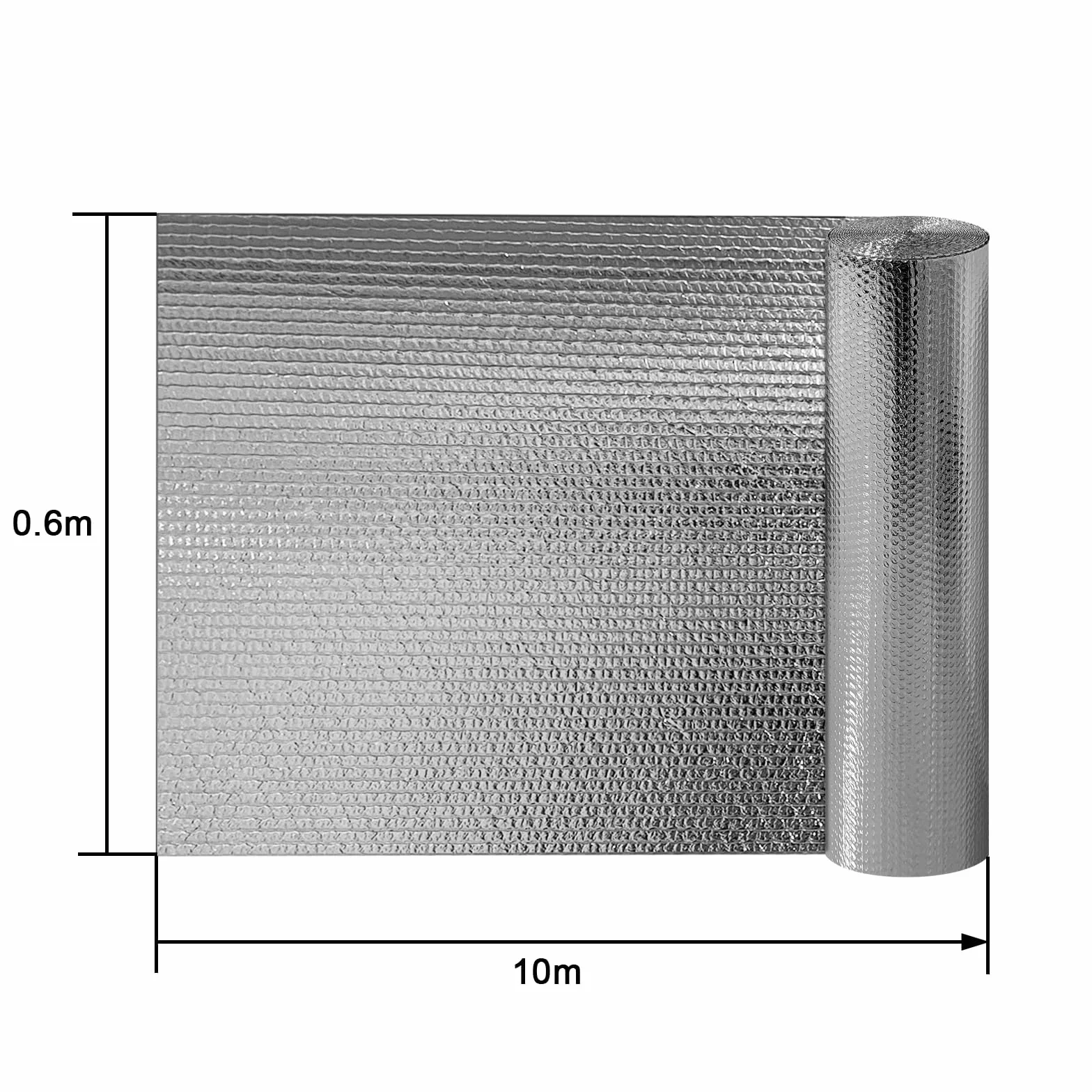 LZQ Folia izolacyjna folia izolacyjna do grzejników aluminiowych, folia odblaskowa, folia izolacyjna 3-4 mm, do izolacji dachów, podłóg, ścian, 0..6 × 10 m