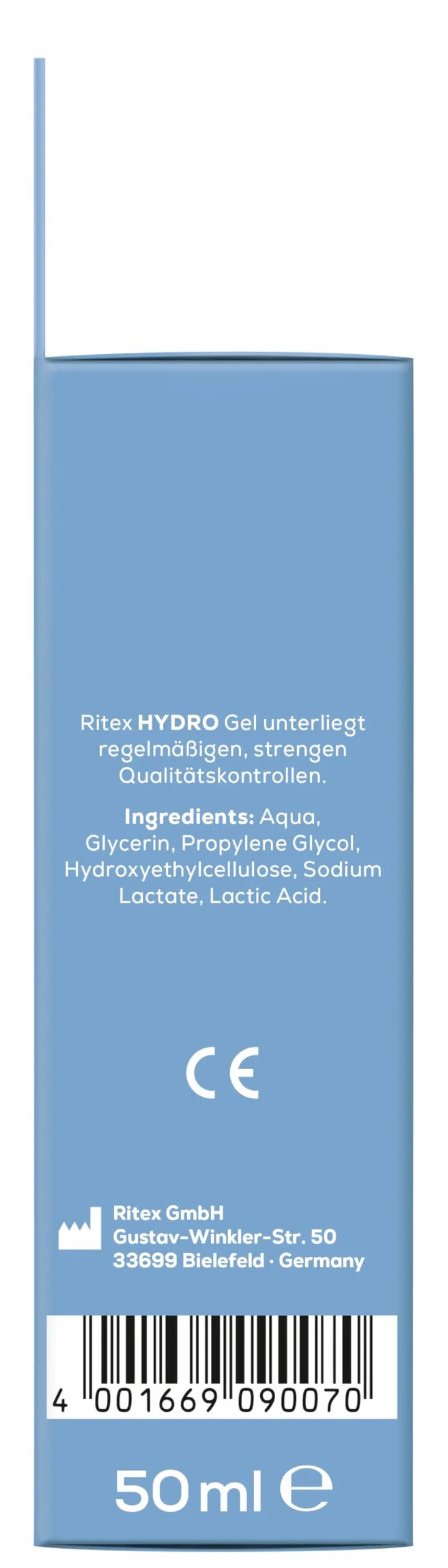 Ritex Żel HYDRO Sensitiv Lubrykant bez konserwantów, na bazie wody, 100 ml, Made in Germany