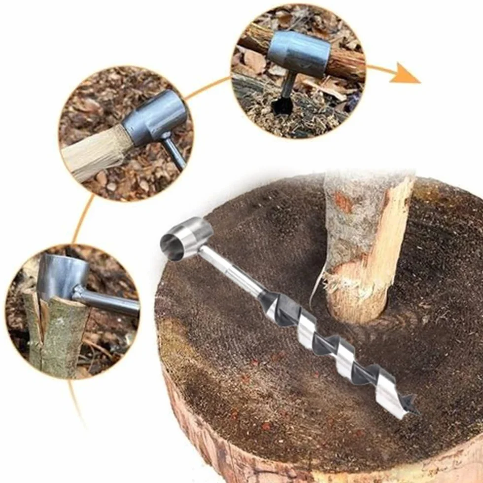 Bushcraft zestaw wierteł ręcznych z kaburą, wielofunkcyjne narzędzie survivalowe, ręczny ślimak, wiertło ręczne, ślimak Scotch Eye, narzędzia survivalowe do bushcraft