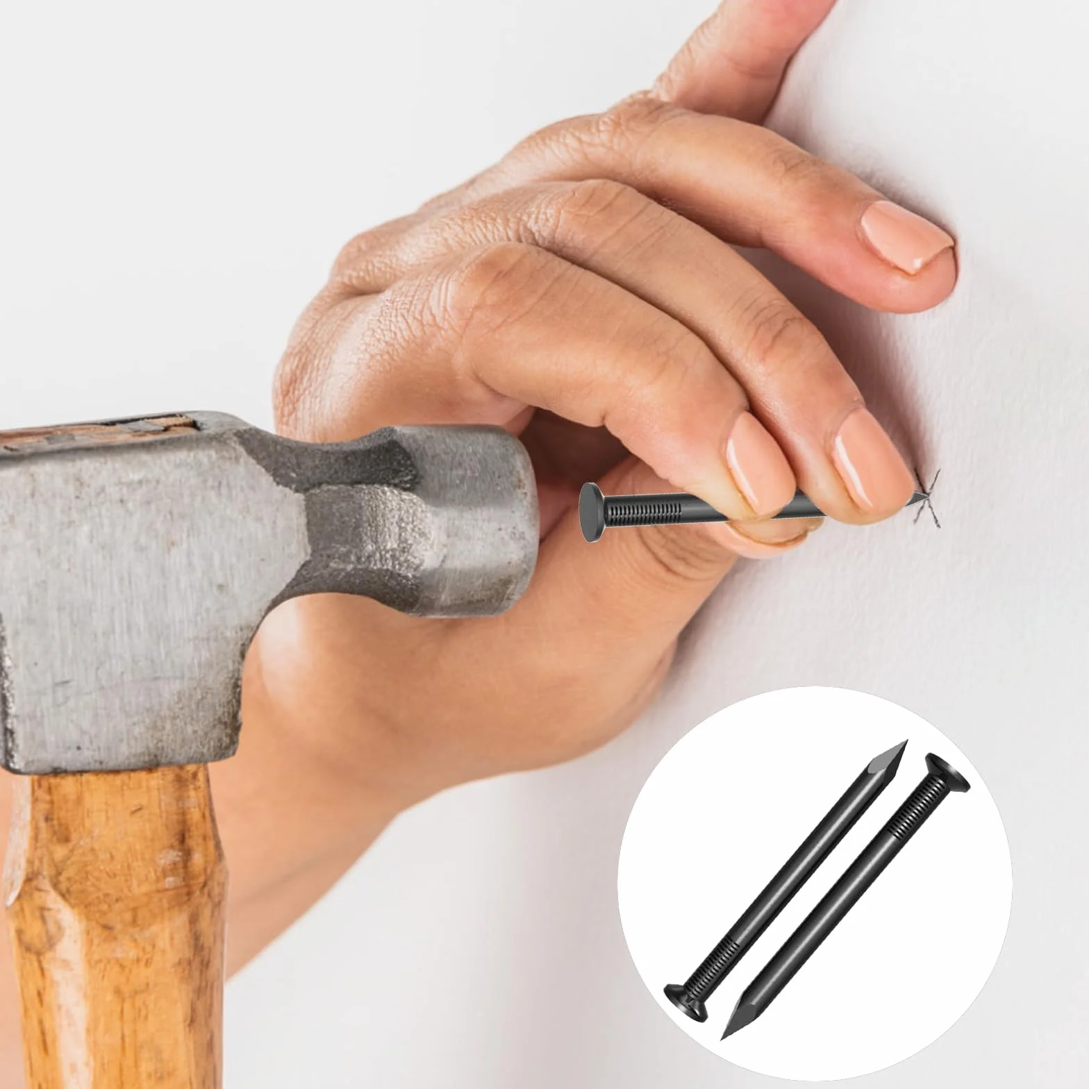 50 sztuk gwoździ stalowych 40 mm, do betonu, do malowania, do ścian betonowych, gwoździ, ramka na zdjęcia, do prac drewnianych, cegieł, gwoździ, do zawieszenia obrazów