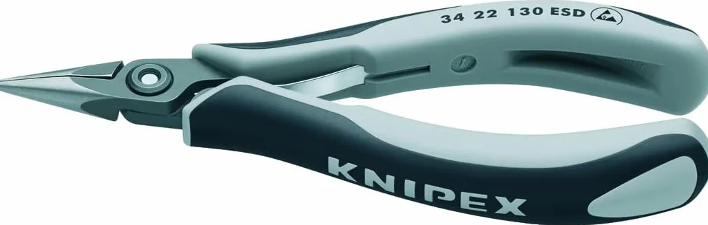 KNIPEX Szczypce precyzyjne dla elektroników ESD z osłonkami wielokomponentowymi 130 mm, 34 22 130 ESD