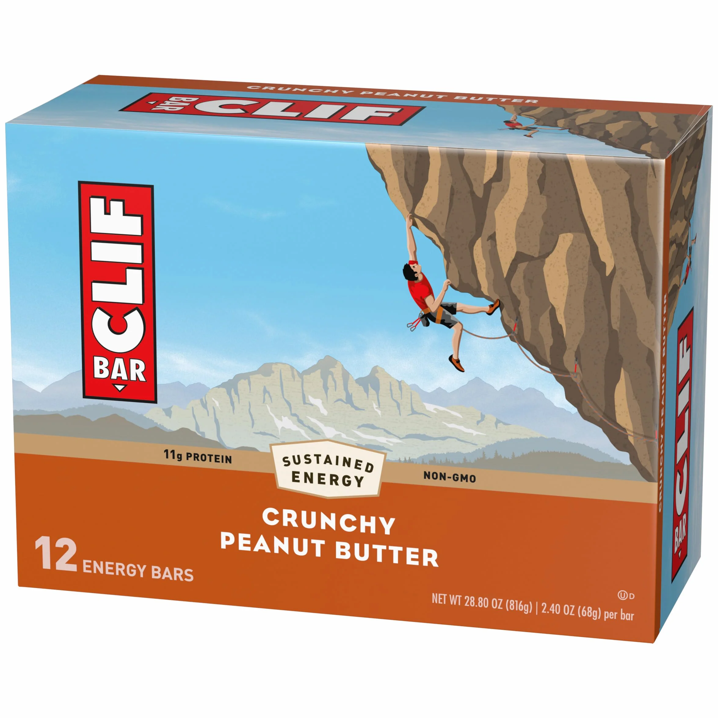 Clif Bar Crunchy Peanut Butter Energy Bars, 12 barów / pudełko