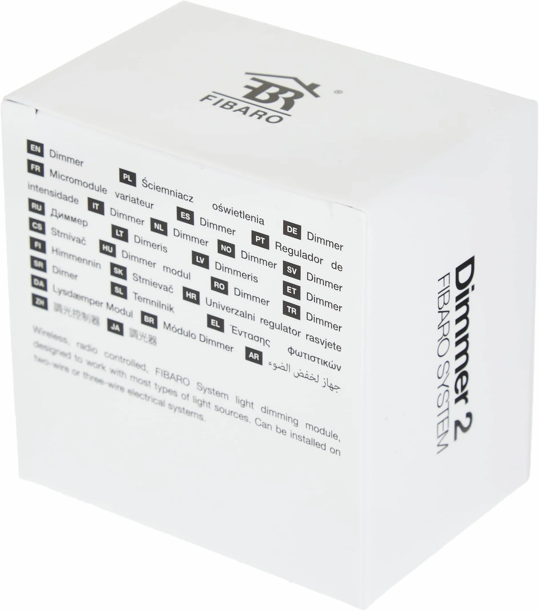 FIBARO Dimmer 2 Z-Wave Plus Universal Dimming Module for Lighting, 250 W, 3.6 V, Black