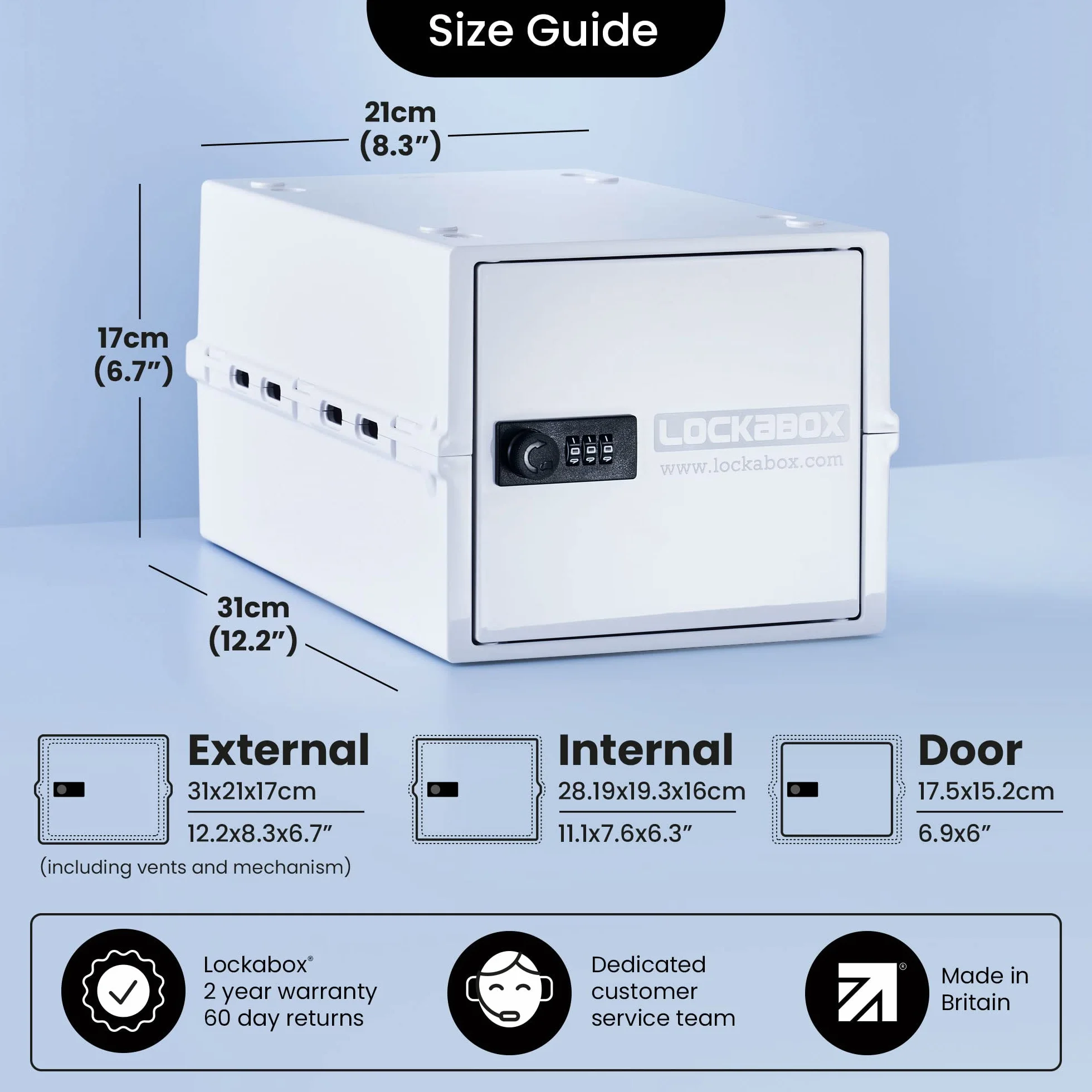 Lockabox One™ Kompaktowe zamykane pudełko do przechowywania żywności Opal White