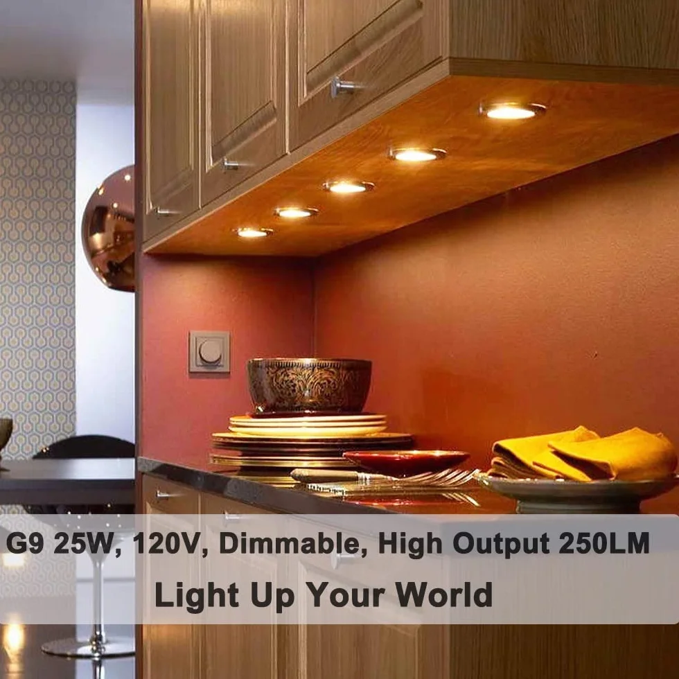 BROTOU Zestaw 4 żarówek halogenowych G9, G9, 25 W, 230 V, 2800 K, ściemniane, halogenowe żarówki do piekarnika, mikrofalówki, kuchenki sufitowej (4-25 W)