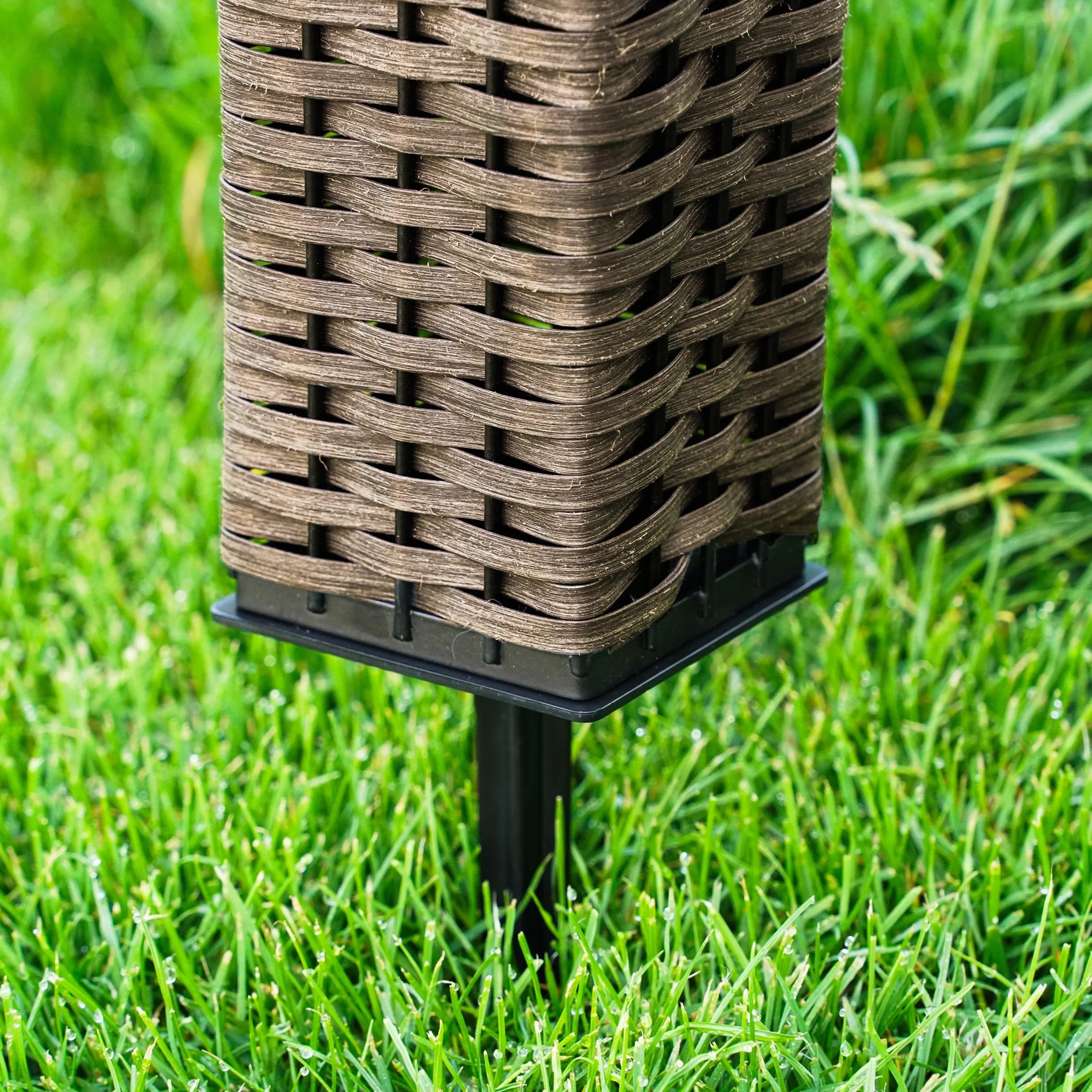 Esotec solarna lampa stojąca rattanowa LED ogrodowa ścieżki