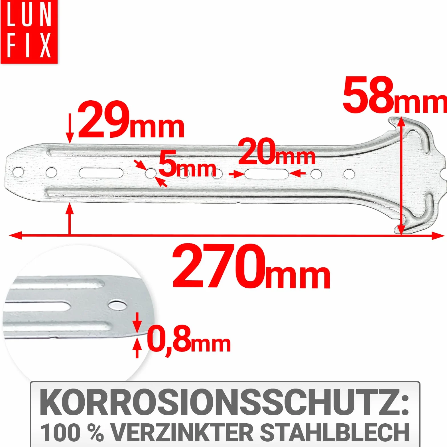 100 sztuk, 270 mm, zawieszki do płyt kartonowo-gipsowych, do profili CD 60/27, blacha stalowa 0,8 mm, odporne na korozję, ocynkowane, konstrukcja sufitu, 100 sztuk