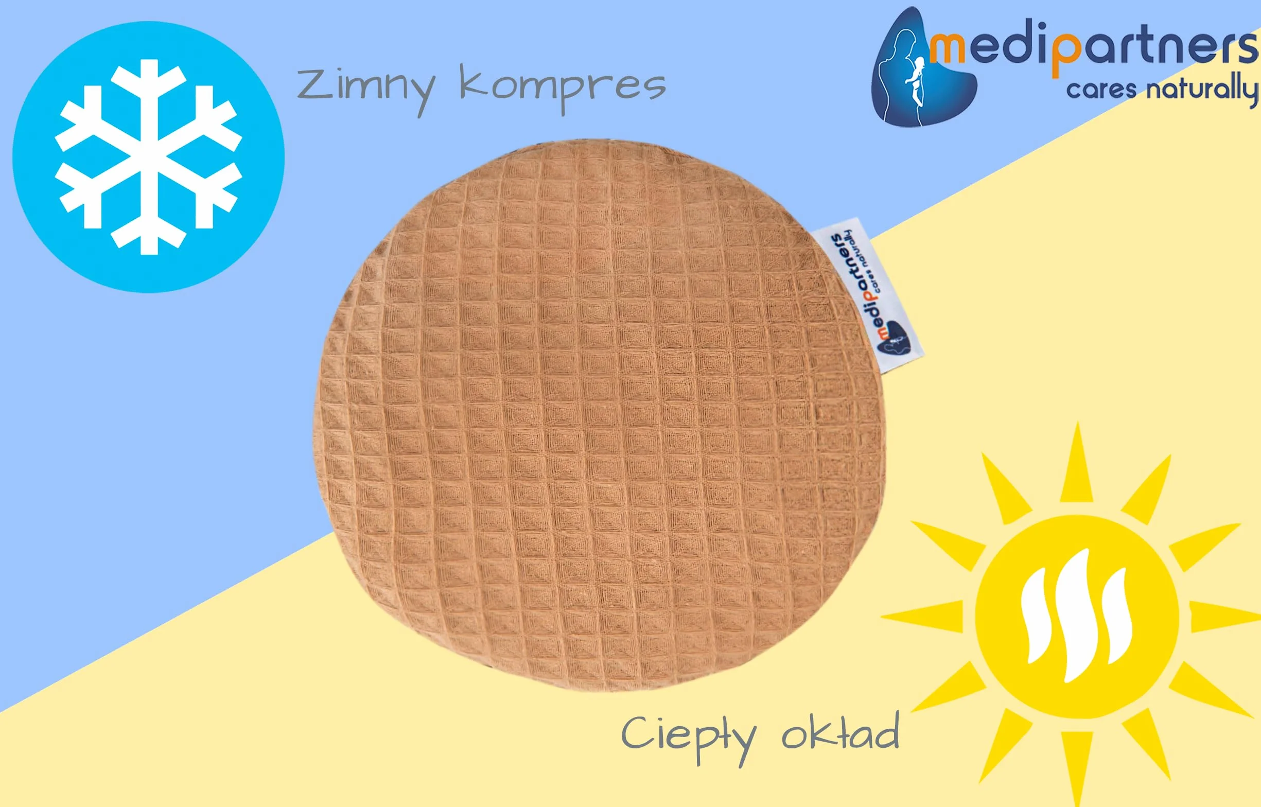Medi Partners Termofor Pestki wiśni Poduszka rozgrzewająca dla dzieci 180g 15cm Naturalny 100% Bawełna (Brąz)