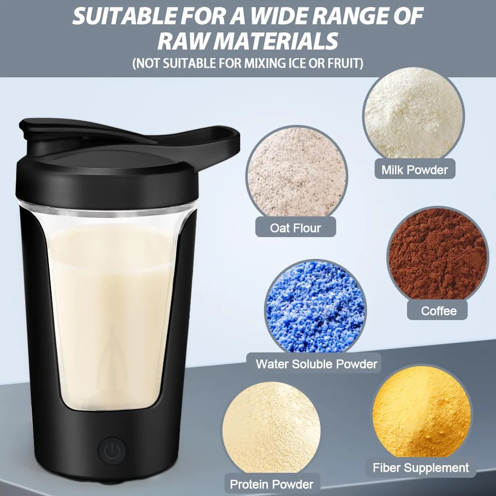 AOOWU Elektryczny shaker do białek Vortex - USB, 24 oz, 60+ shakes na ładowanie, BPA free