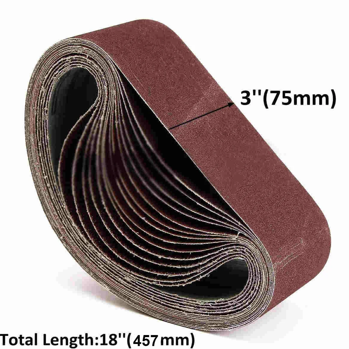 Papier do szlifierki taśmowej, 10 szt. / zestaw 457 x 75 mm, paski szlifierskie, ziarnistość 24-800, drewno, miękki metal, polerowanie, taśmy ścierne do szlifierki taśmowej, narzędzia ściernego