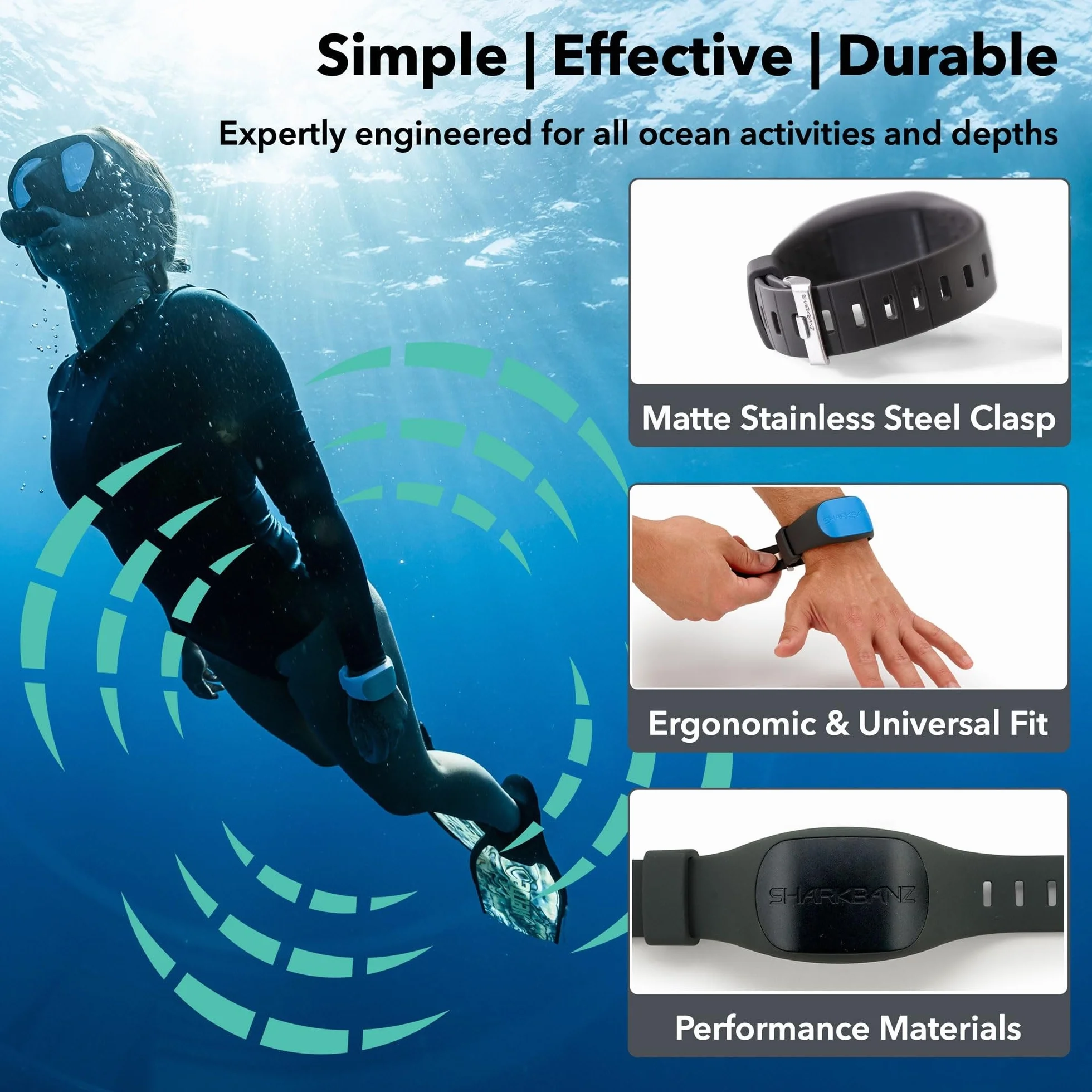 SHARKBANZ 2 Bethany Hamilton Signature Edition – magnetyczna opaska odstraszająca rekiny do pływania, surfowania, nurkowania, snorkelingu i wszystkich sportów oceanicznych