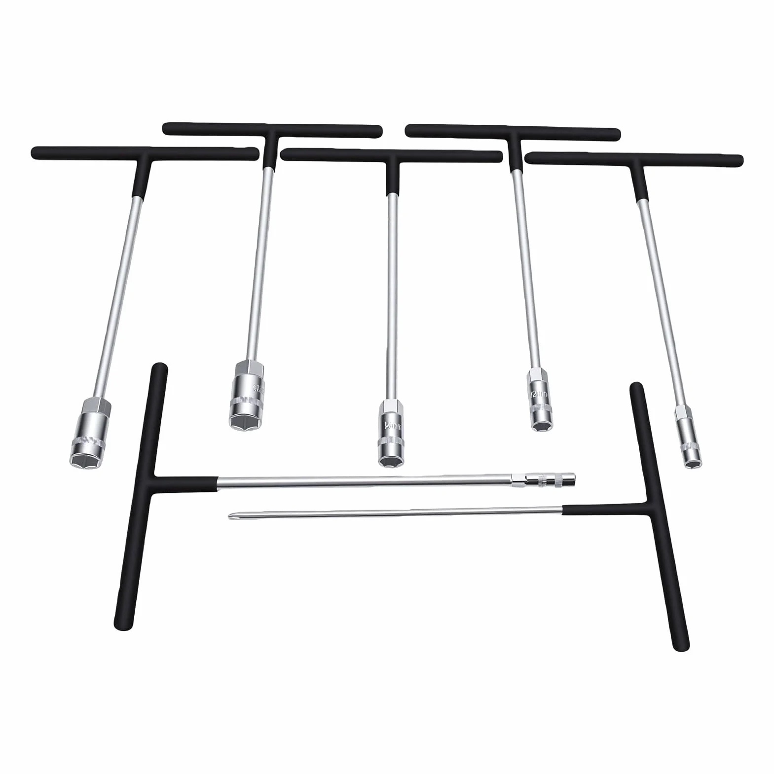 7-częściowy Zestaw Kluczy Sześciokątnych z Uchwytem T, 6mm, 8mm, 10mm, 11mm, 12mm, 13mm, 14mm, z Ergonomicznym Uchwytem do Naprawy Samochodów, Motocykli i rowerów.