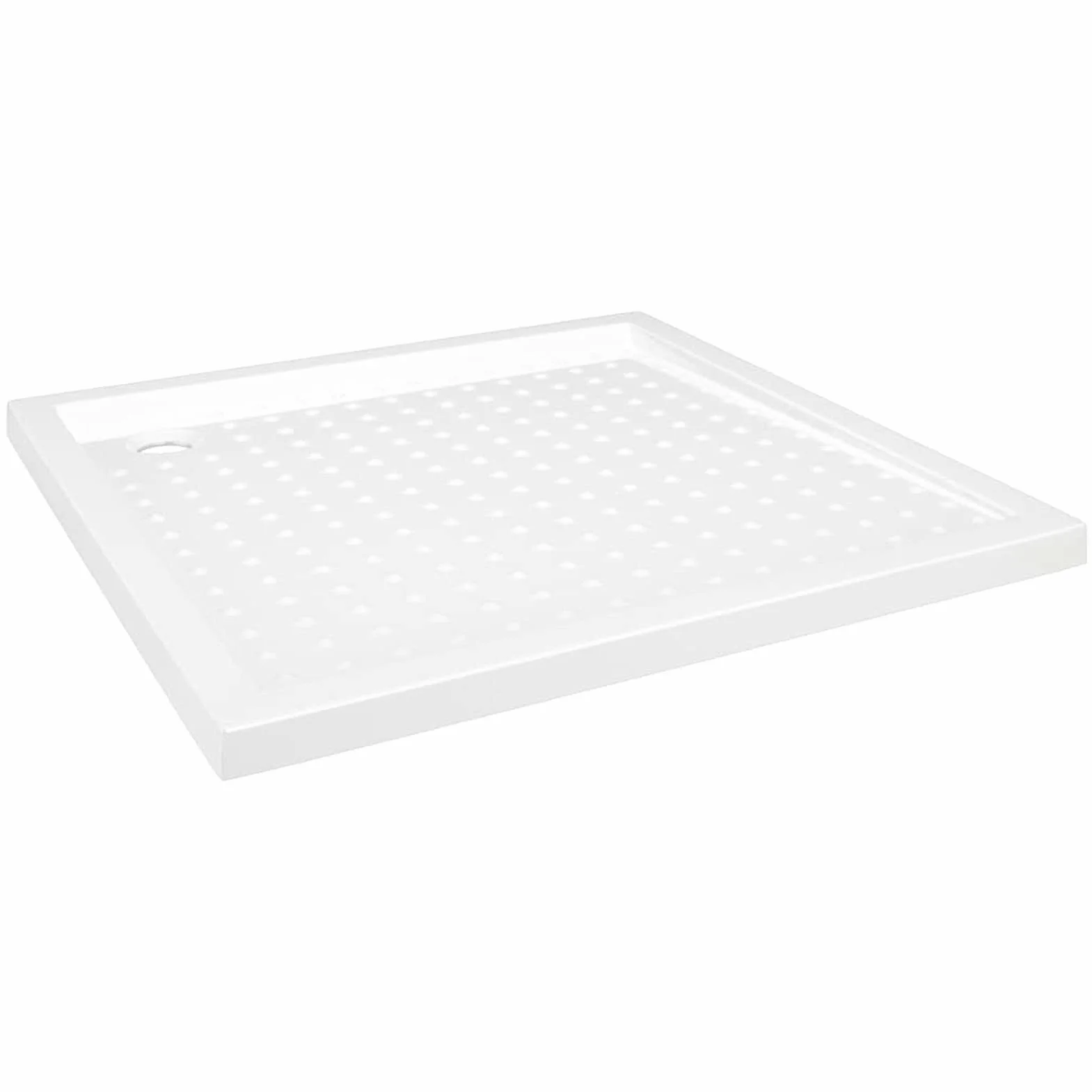 LAPOOH Brodzik prysznicowy z kropkami, kabina prysznicowa, krawędź płyty prysznicowej, ścianka prysznicowa, antypoślizgowa prysznic, biały ABS 90 x 90 x 4 cm