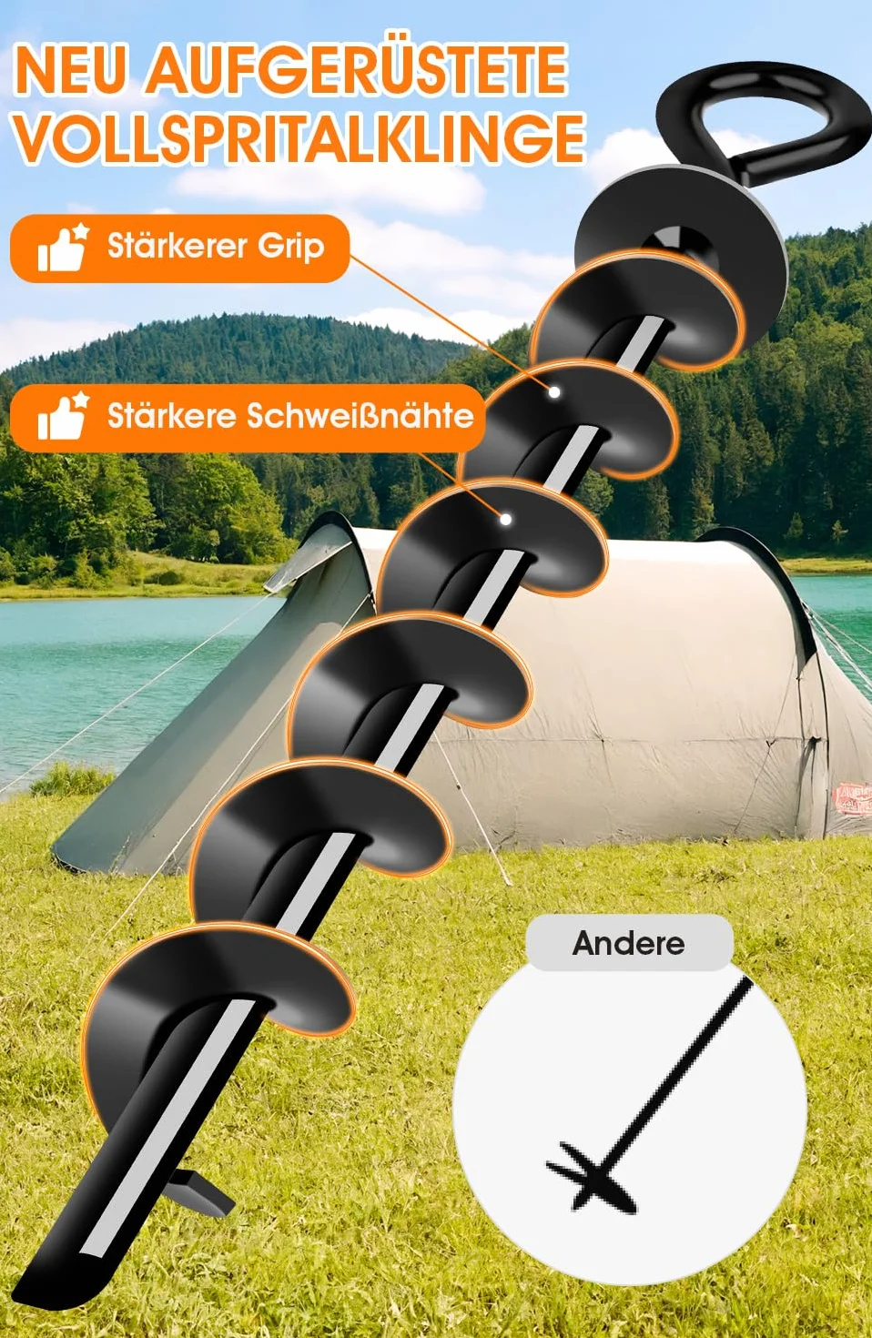 Kotwa gruntowa Heavy Duty 8 zestawów Full&Wide Screw do mocowania trampoliny baldachimu huśtawki