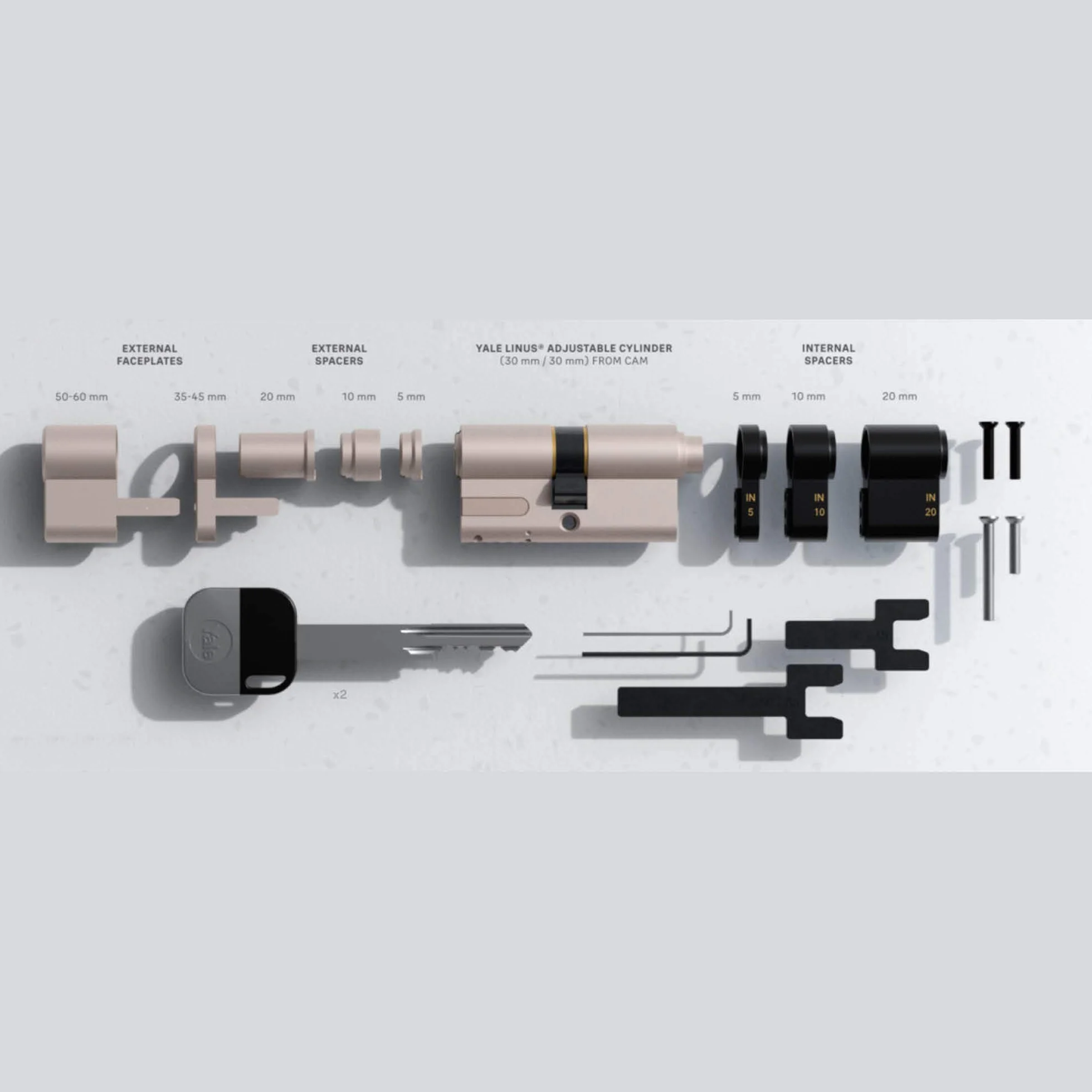 Yale Linus Adjustable Cylinder Regulowana Wkładka do Inteligentnego Zamka