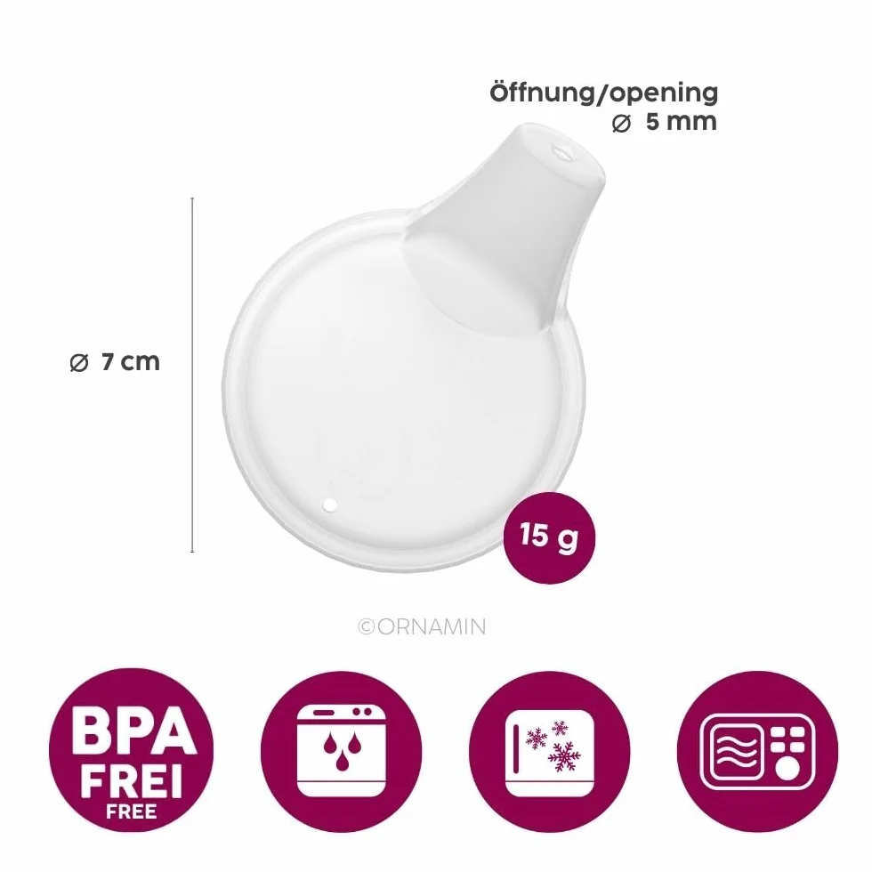 Ornamin Kubek z dwoma uchwytami ze stożkiem wewnętrznym, 140 ml, żółty, z wylewką i małym otworem (model 815 + 806) | pomoc do picia