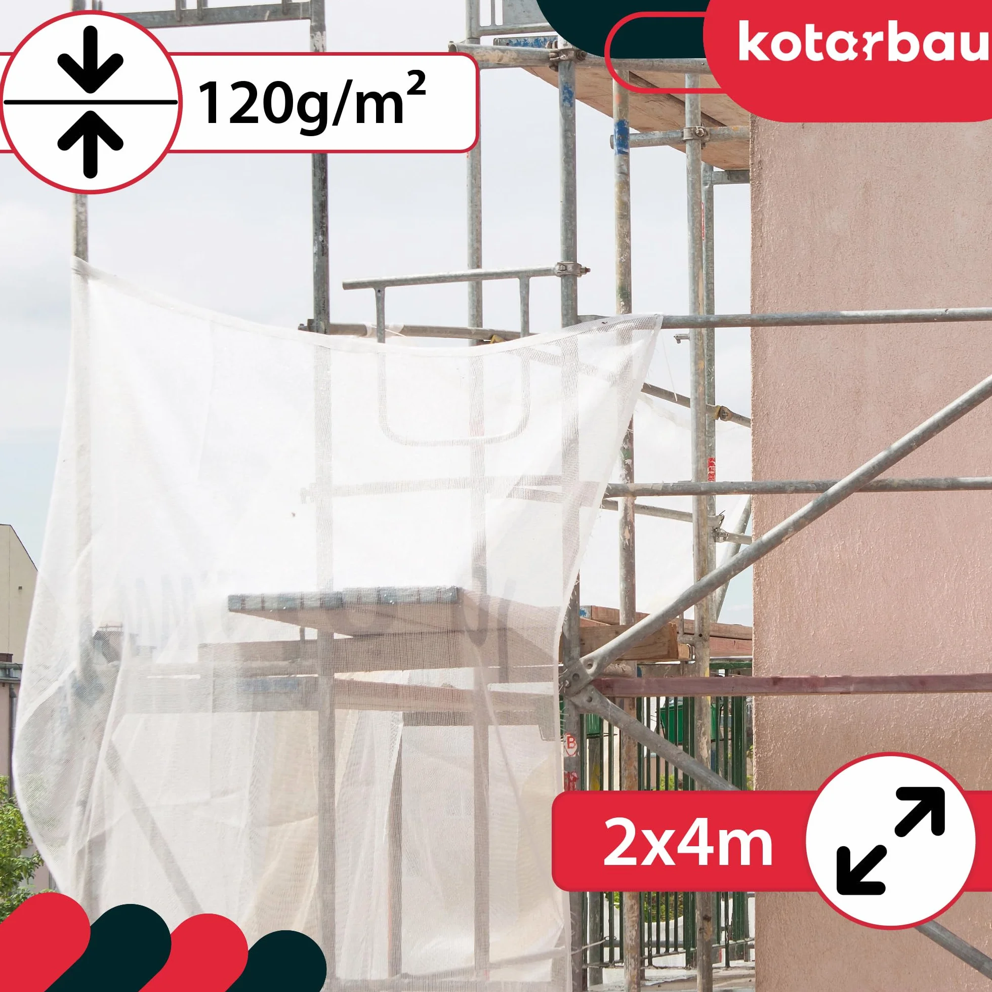 KOTARBAU® Plandeka 120 G/M2 - Płachta Ochronna Okryciowa - 2 X 4 M - Folia Szklarniowa - Mocna - Gruba - Zbrojona - Uniwersalna - Wodoodporna - Przezroczysta - Transparentna