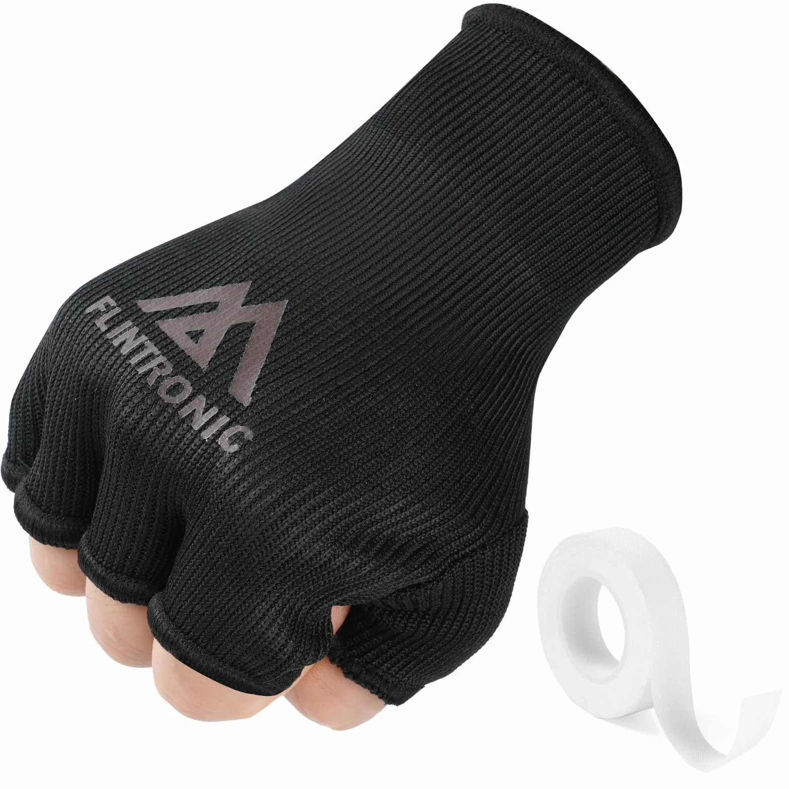 Flintronic Wewnętrzne rękawiczki bokserskie, wsparcie do połowy palców, elastyczne bandaże pod rękawicami, ochrona pięści, idealne do MMA, muay thai, kickboxingu, sportów walki, treningu i sportów