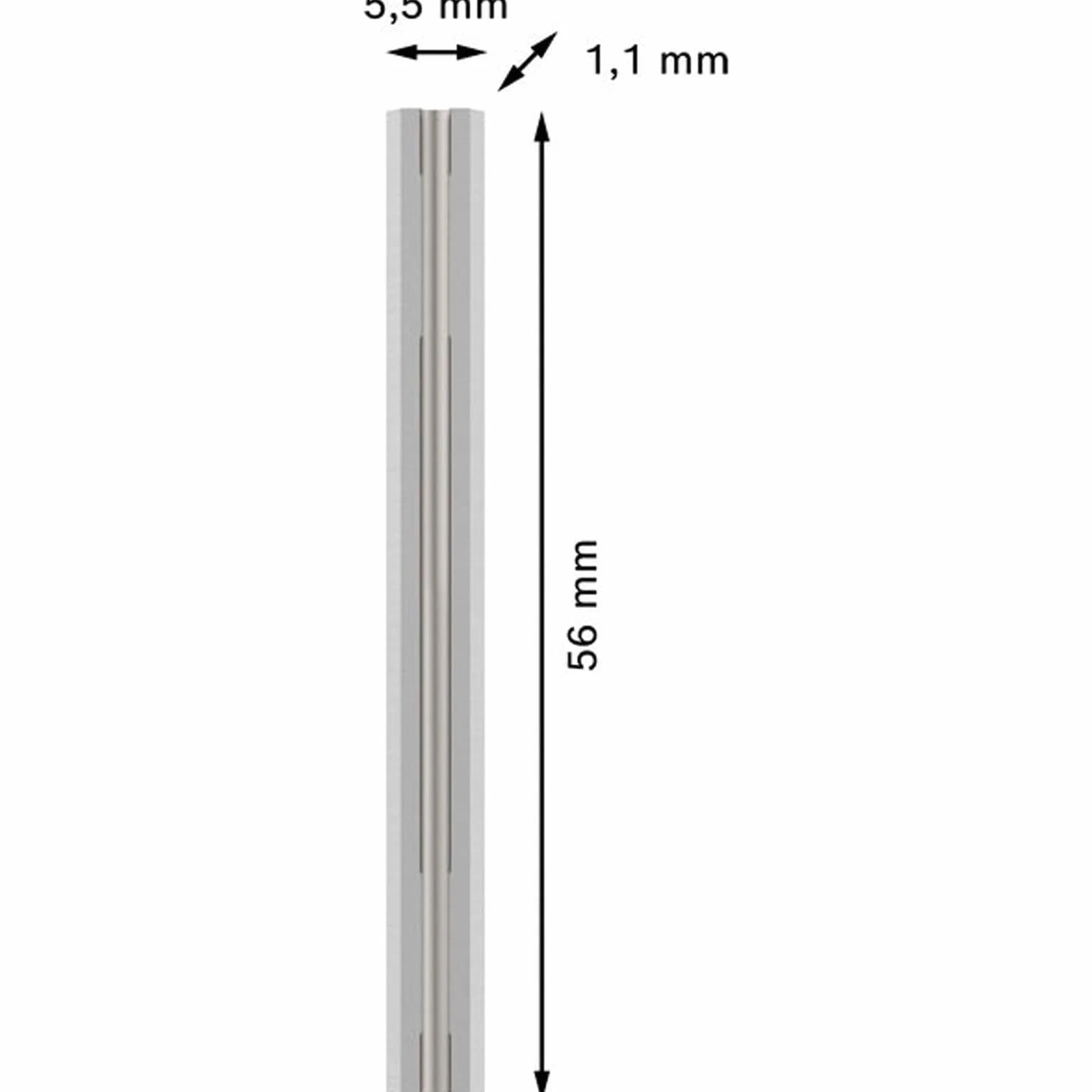 Bosch 2x Nóż PRO do strugów (do Płyty powlekane tworzywem sztucznym, Twarde drewno, 56 x 5,5 x 1,1 mm, Professional Akcesoria Strug, Strug bezprzewodowy)