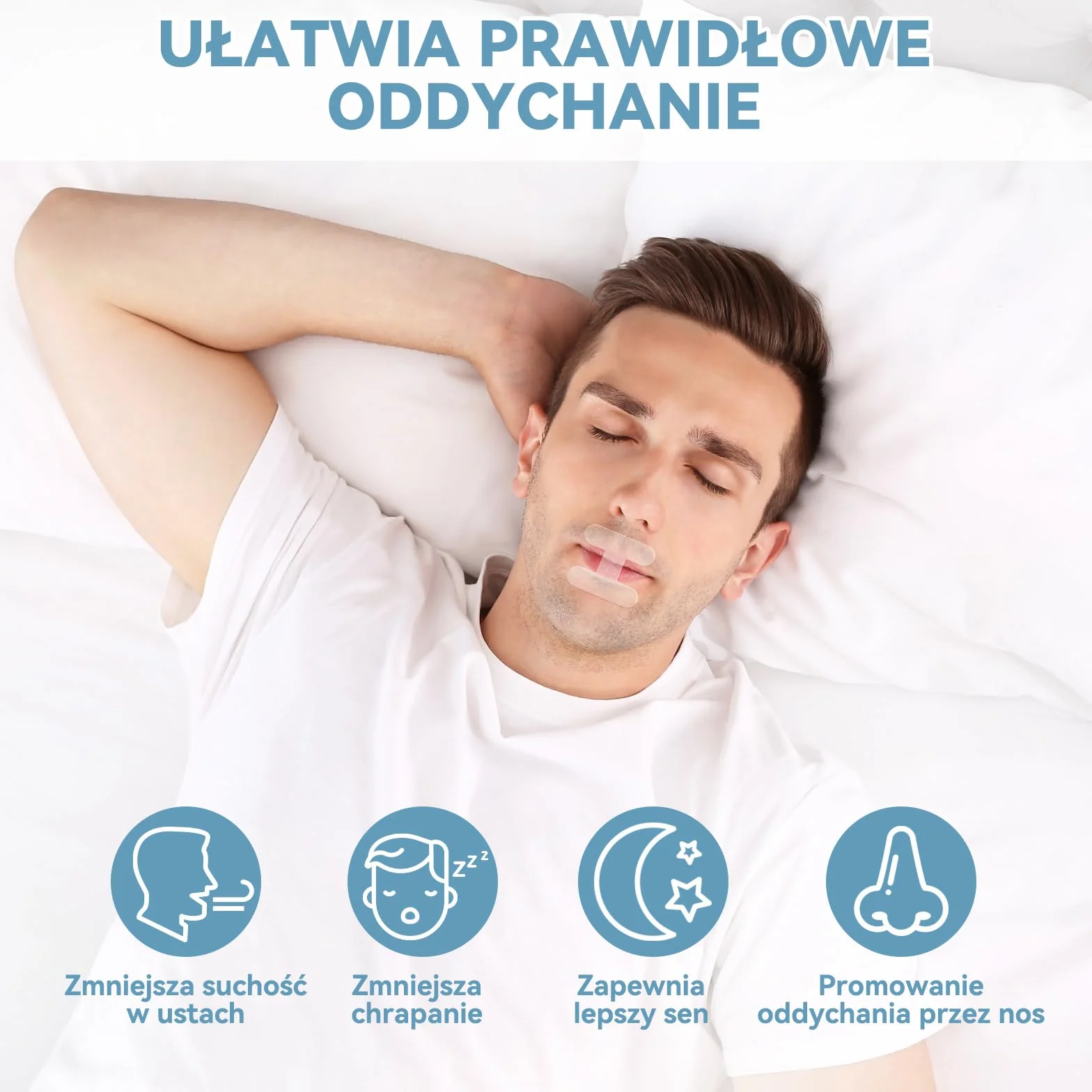 Taśma do ust do spania 120Pcs, zaawansowane delikatne paski na chrapanie i oddychanie przez nos