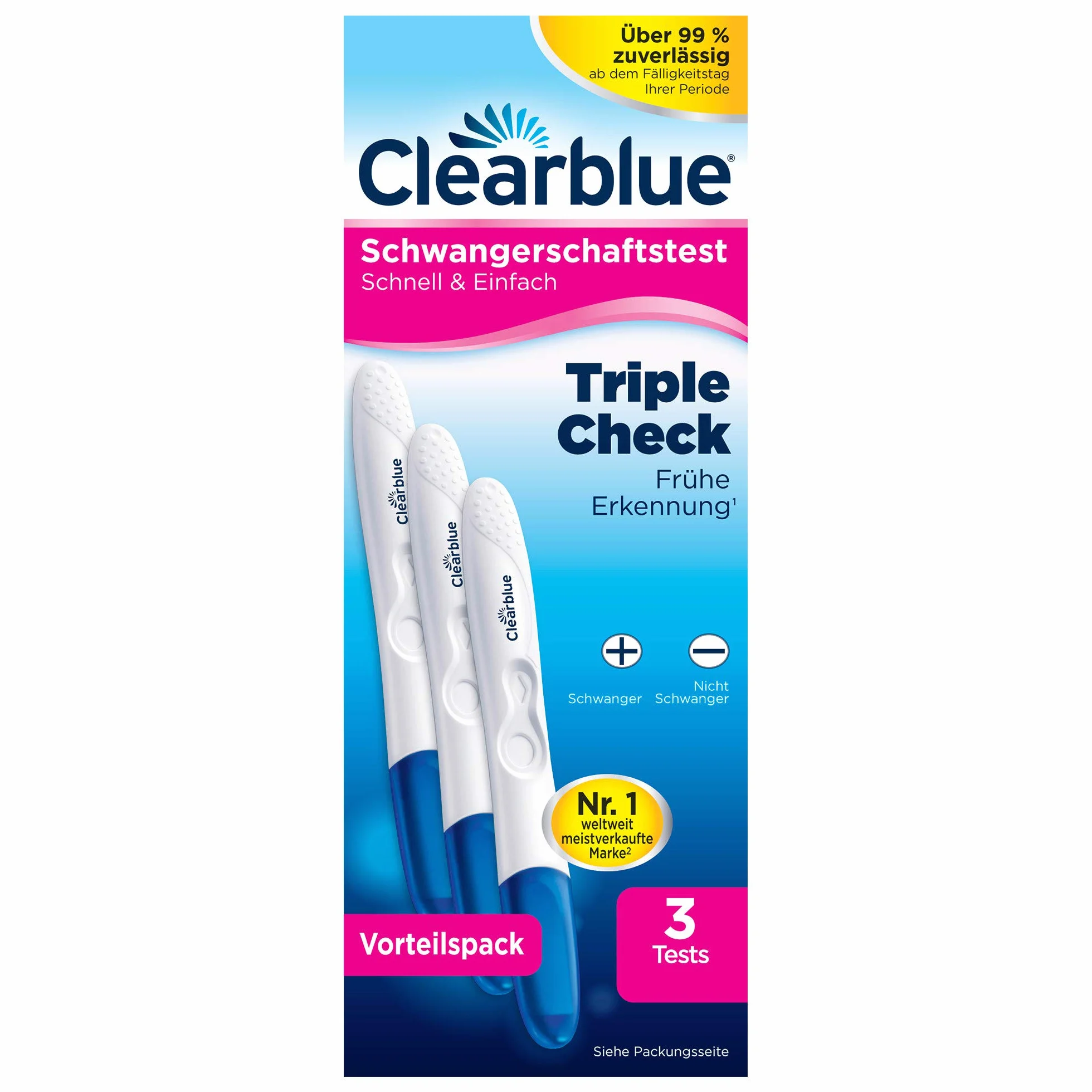 Clearblue Test ciążowy wczesne wykrywanie 3 szt. 25 mIU/ml