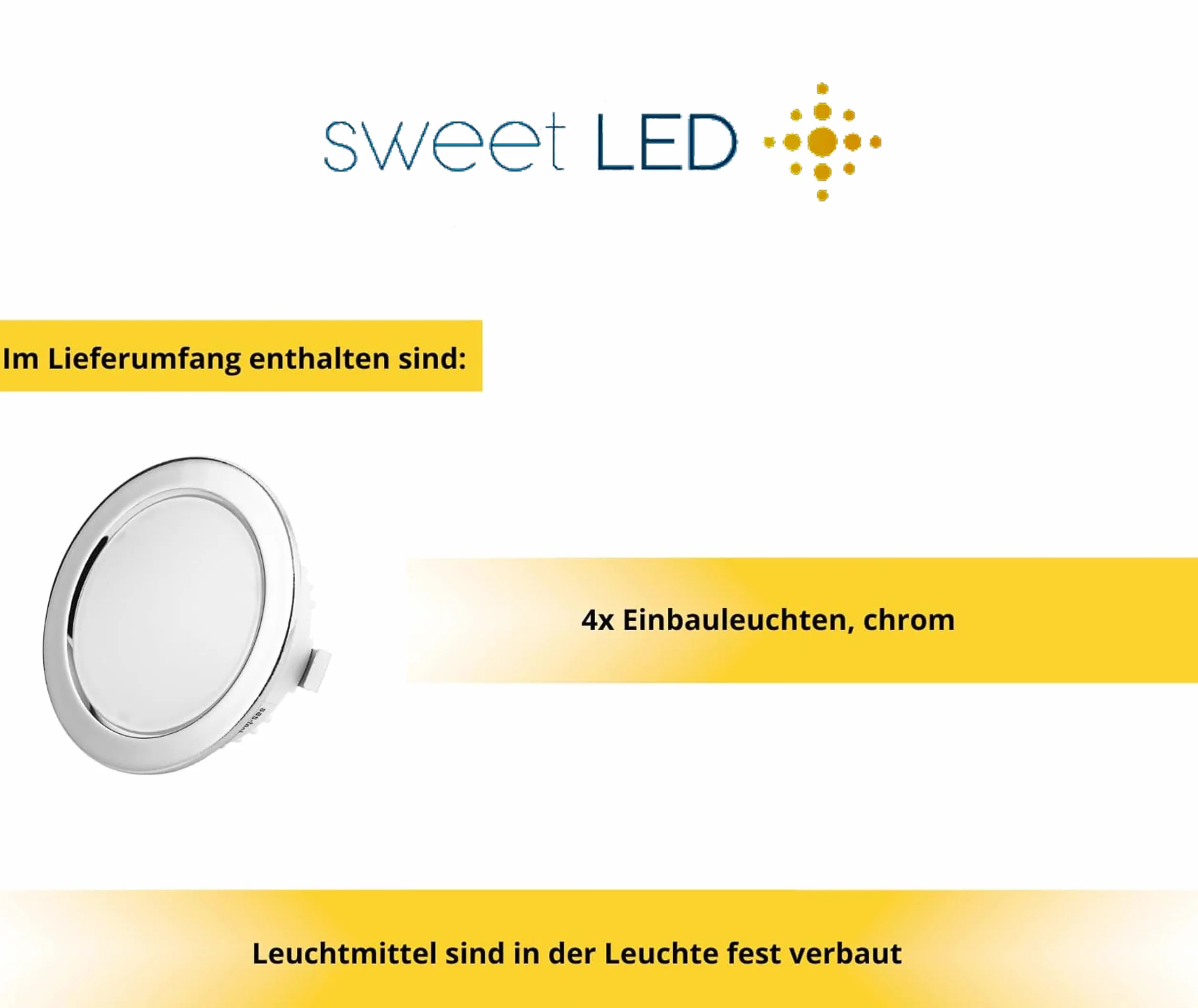 Zestaw 4 szt. mini płaskie lampy meblowe LED IP44 250 lumenów 3.5W 12V wpuszczane reflektory punktowe