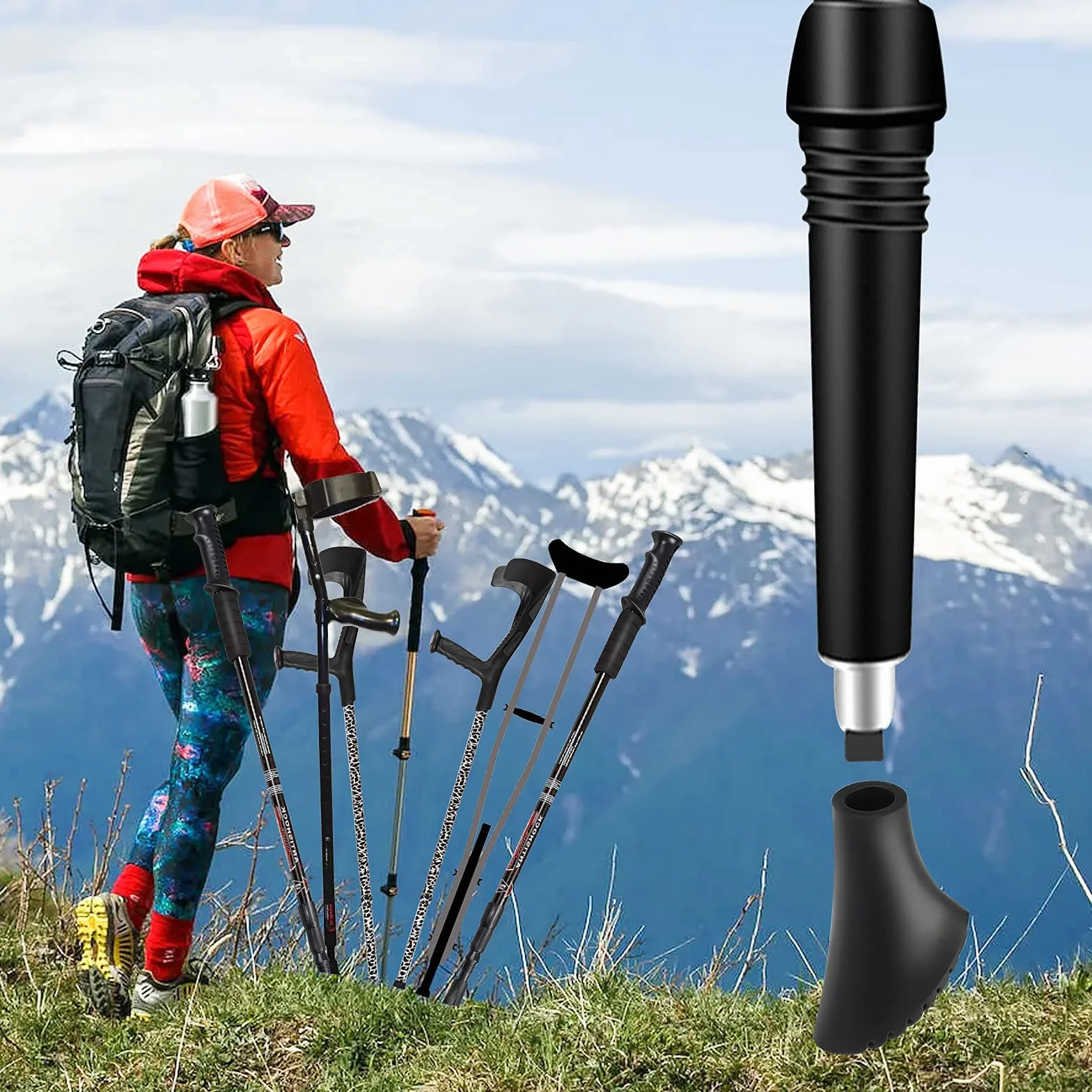 VABNEER 12 sztuk ochraniaczy końcówek kijków trekkingowych i nordic walkingowych, 10 mm