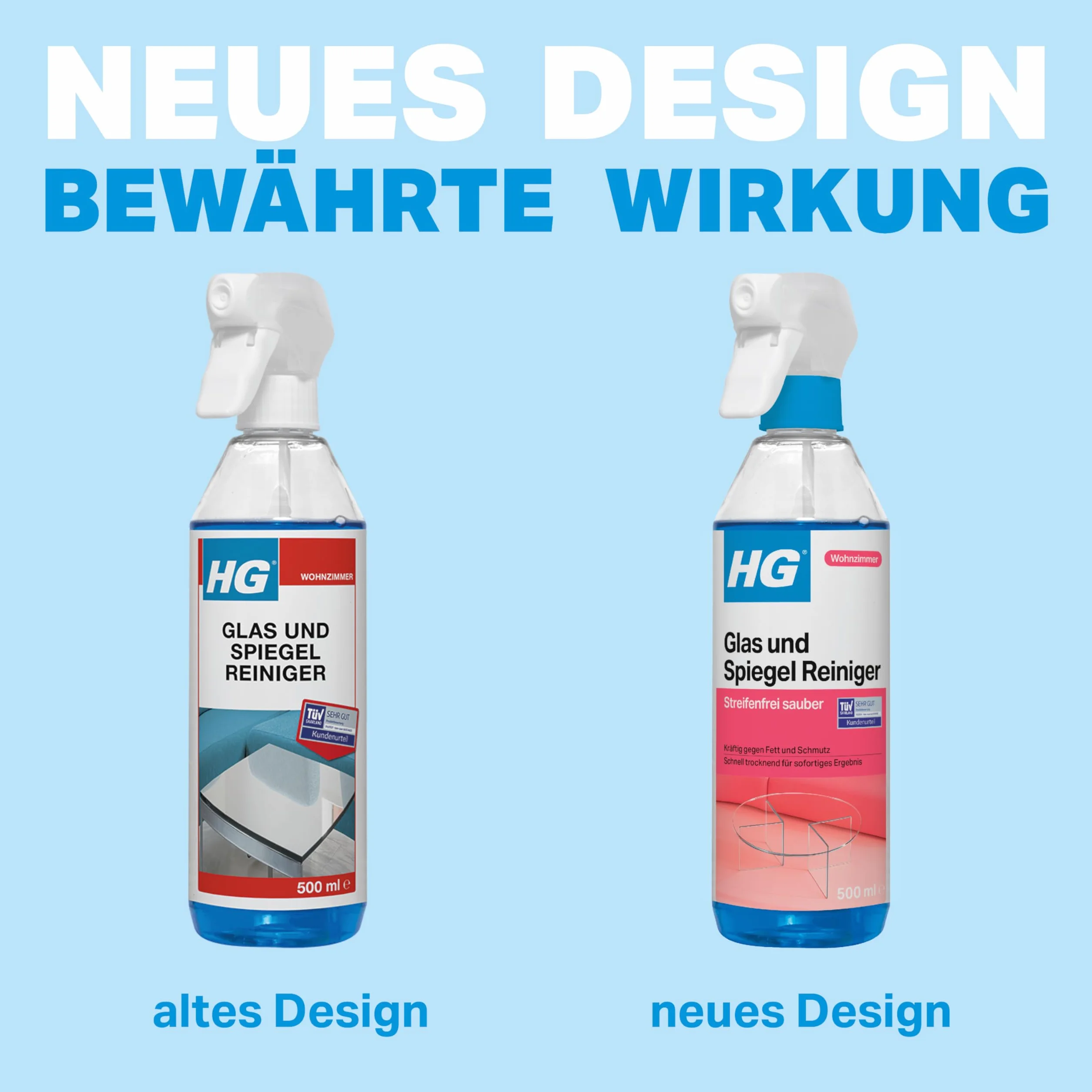 HG Środek do czyszczenia szkła i luster, bezsmugowy środek do czyszczenia szkła, skutecznie usuwa tłuszcz i brud z okien i powierzchni - 500ml spray (142050106) (opakowanie może się różnić)