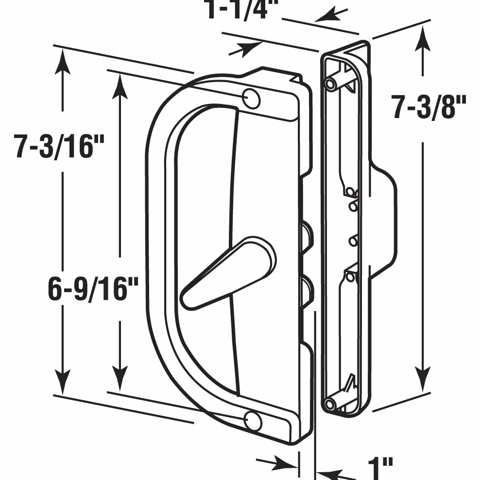 Prime-Line Products C 1346 Zestaw klamek do drzwi tarasowych, 1 szt
