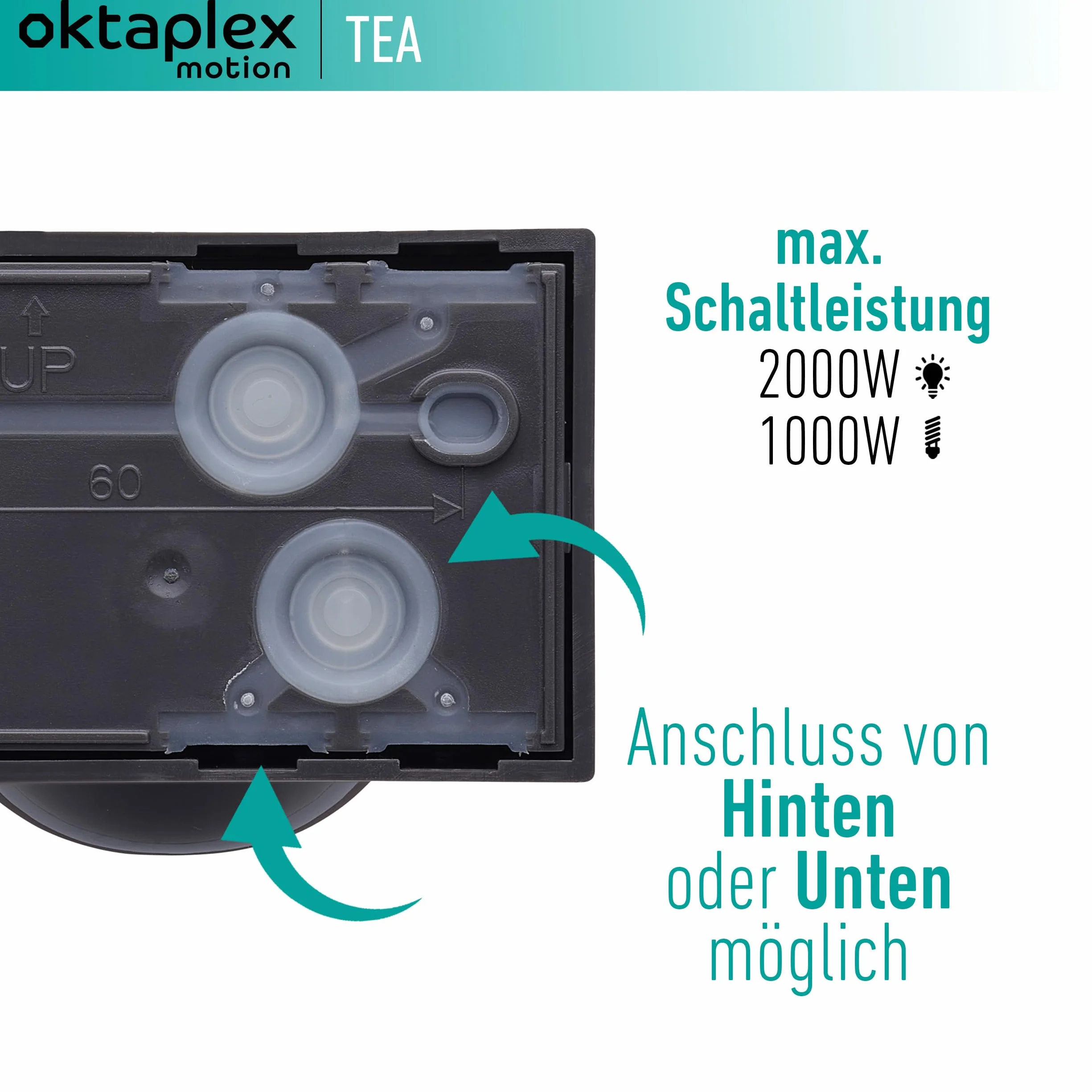 Oktaplex Tea zewnętrzny czujnik ruchu antracyt 360 stopni, z pilotem zdalnego sterowania, czujnik podczerwieni 9 m, zasięg 230 V, IP65, do sufitu i ściany