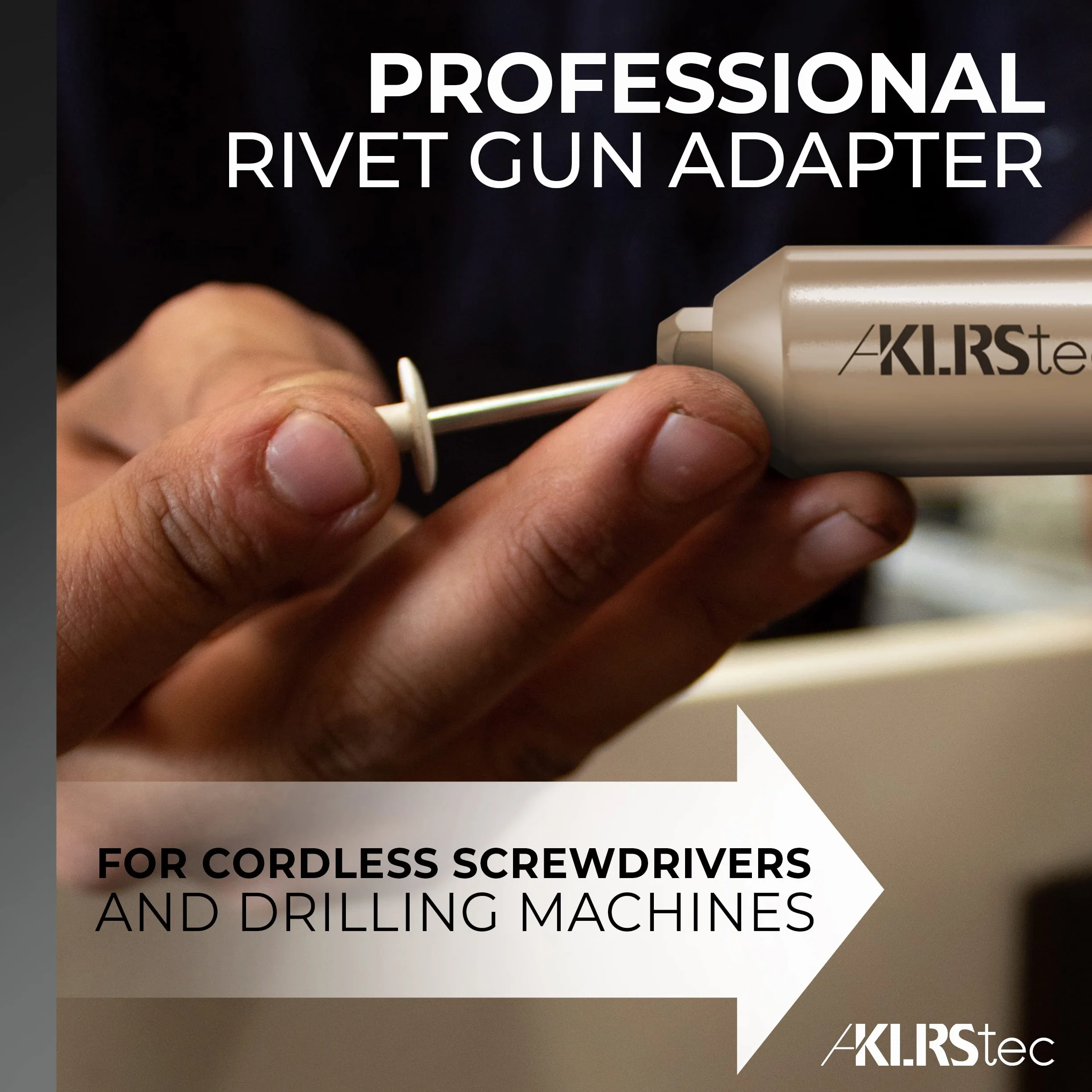 KLRStec® Adapter do ściągaczy nitownic – nakładka do nitownic do wkrętarki akumulatorowej i wiertarki