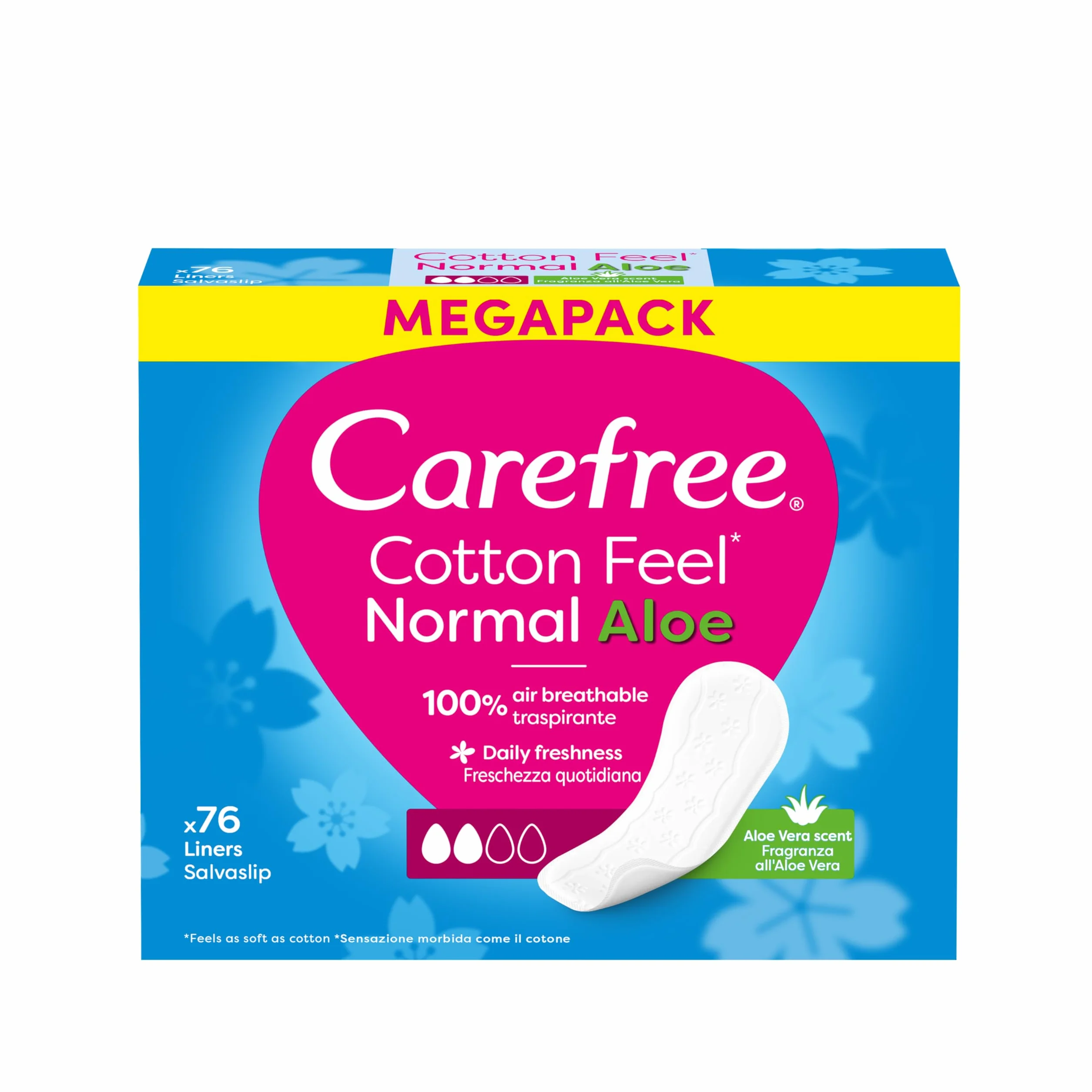 Carefree Cotton Aloe 76 szt. Wkładki higieniczne o zapachu aloesowym