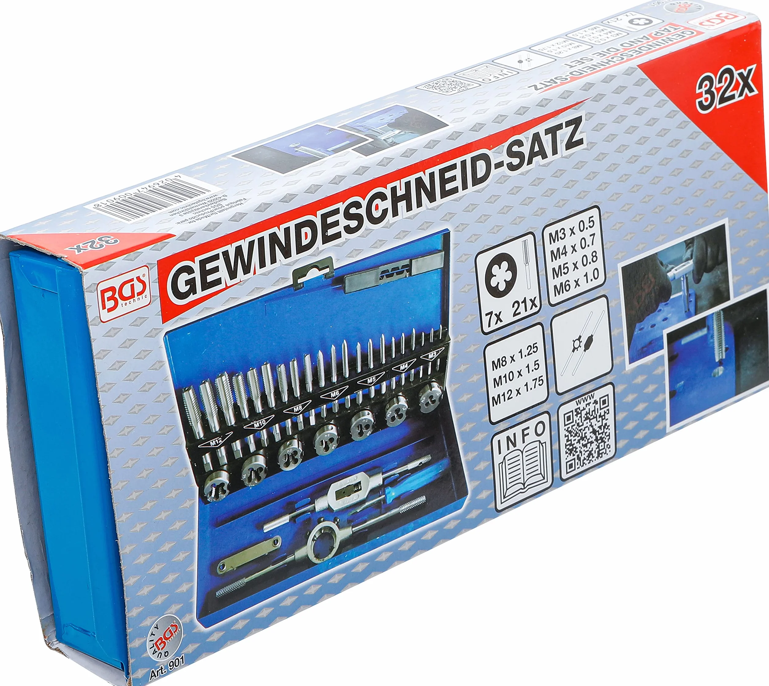 BGS 901 | Zestaw gwintowników | M3 - M12 | 32 szt.