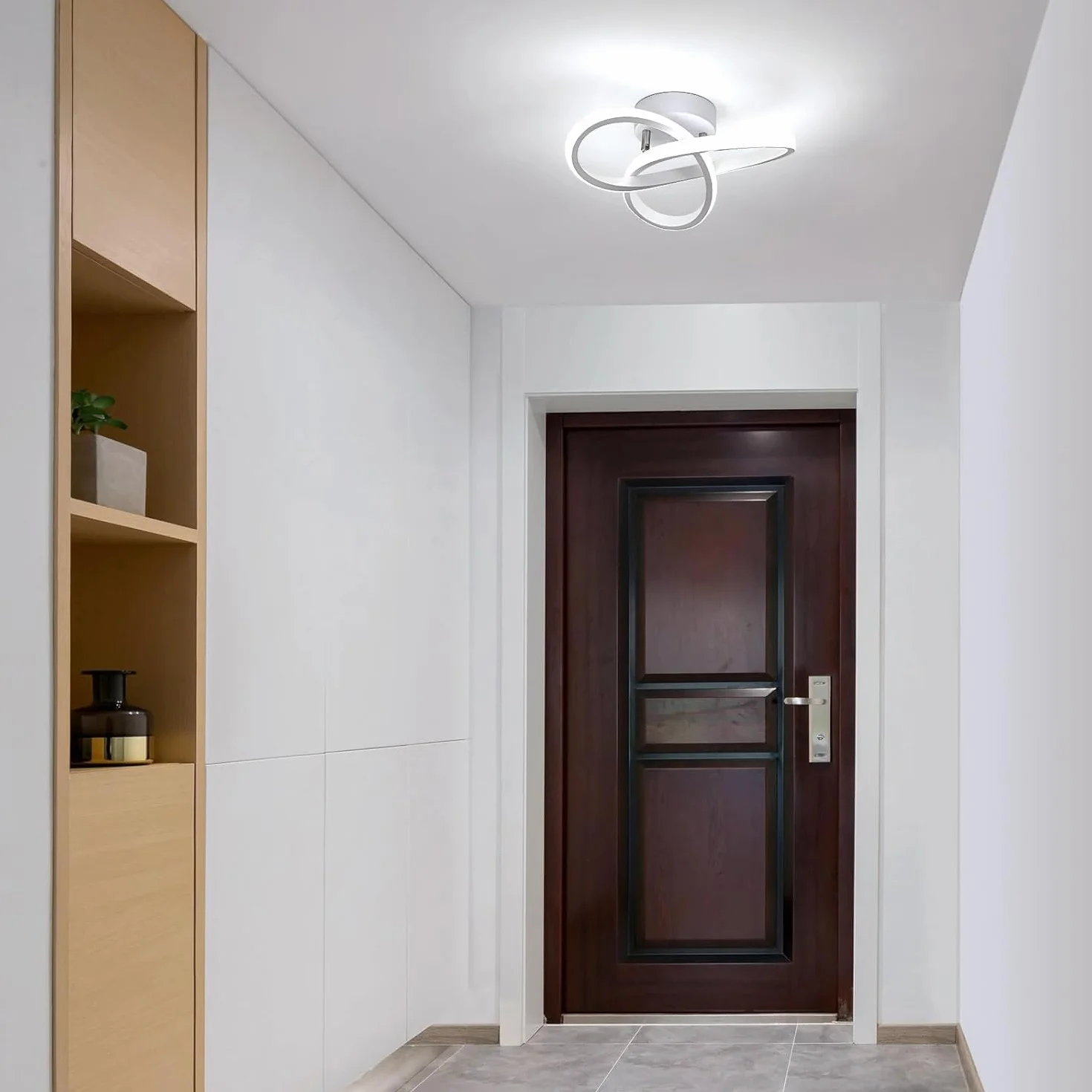 Lampa sufitowa LED 22W 2500lm 6500K chłodna biel 24x11 cm kwiat do sypialni salonu