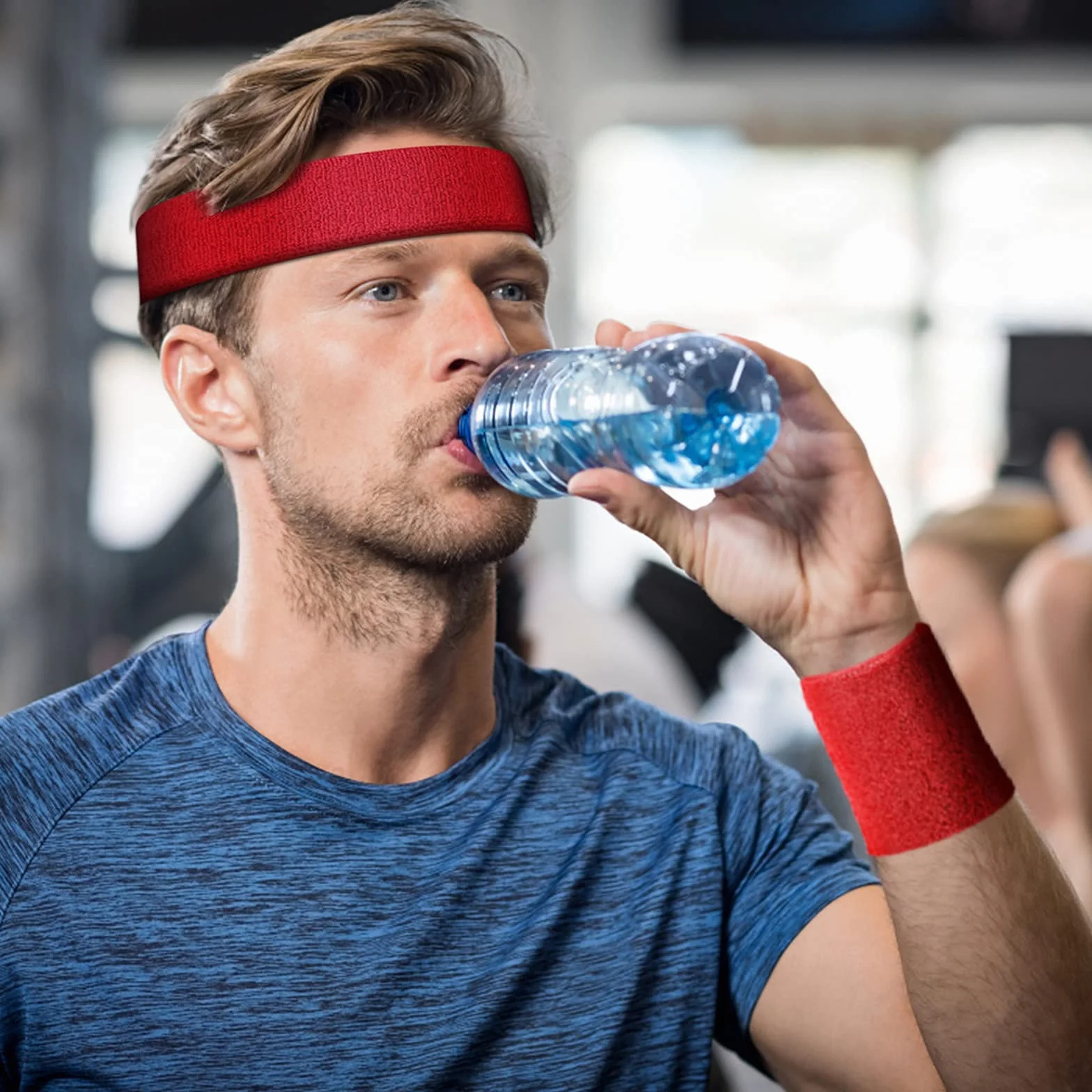 Yolev Sportowa opaska na głowę, miękkie, pogrubione, frotte, bawełniane, dziewczęce, opaska przeciwpotowa, na siłownię, tenis, gimnastykę, piłkę nożną, 3 szt