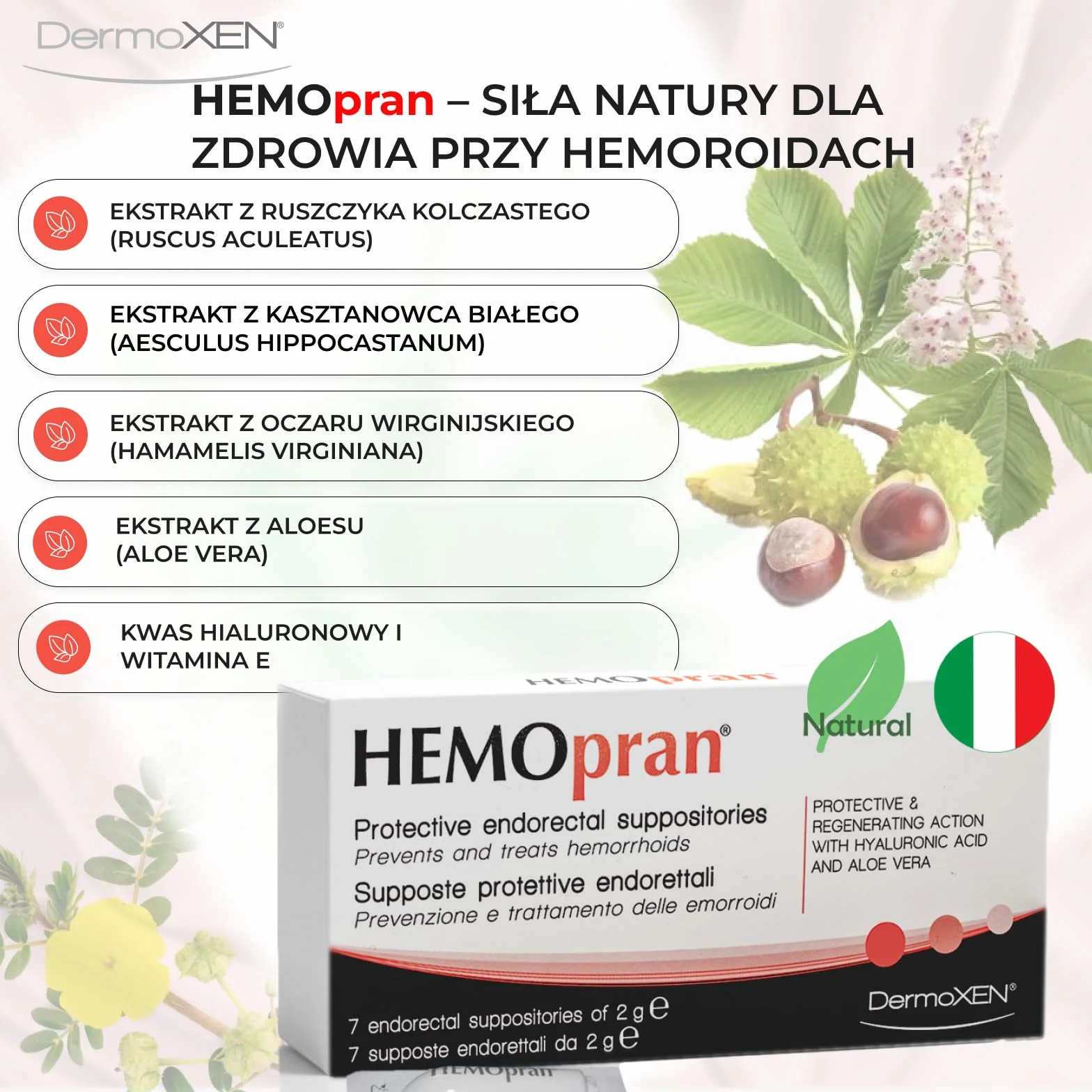 Czopki na Hemoroidy | Na Swędzenie, Pieczenie, Ból i Krwawienie | Na Hemoroidy i Żylaki | Wsparcie przy Szczelinach | Formuła Nawilżająca i Kojąca | 7 Szt.