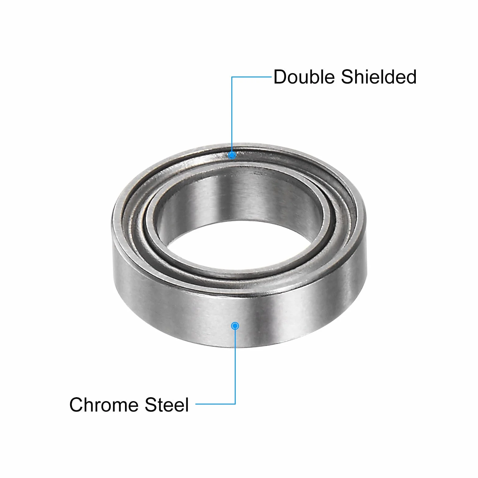 sourcing map 5 sztuk MR117ZZ łożysko kulkowe zwykłe 7 x 11 x 3 mm, stal chromowana, miniaturowe łożysko kulkowe, podwójnie ekranowane, precyzyjne łożyska, P6 (ABEC 3)