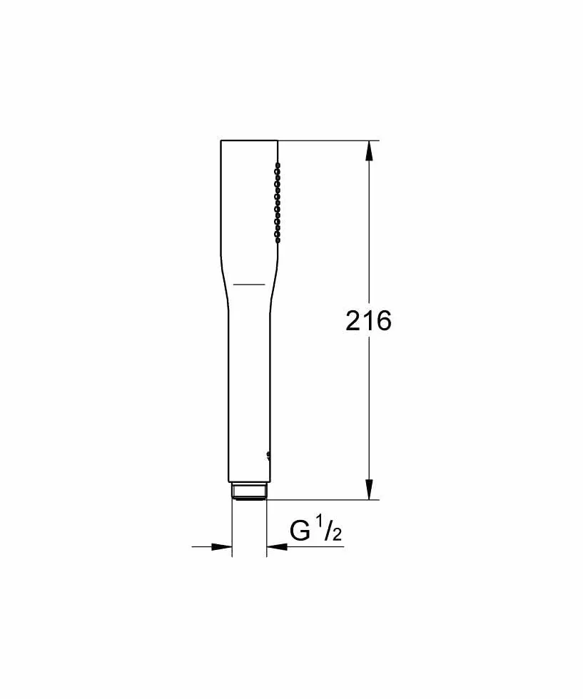 GROHE Vitalio Get – słuchawka prysznicowa, 1 rodzaj strumienia (doskonały obraz strumienia, nadaje się do podgrzewaczy wody, słuchawka prysznicowa z podwójnymi ściankami, system zapobiegający