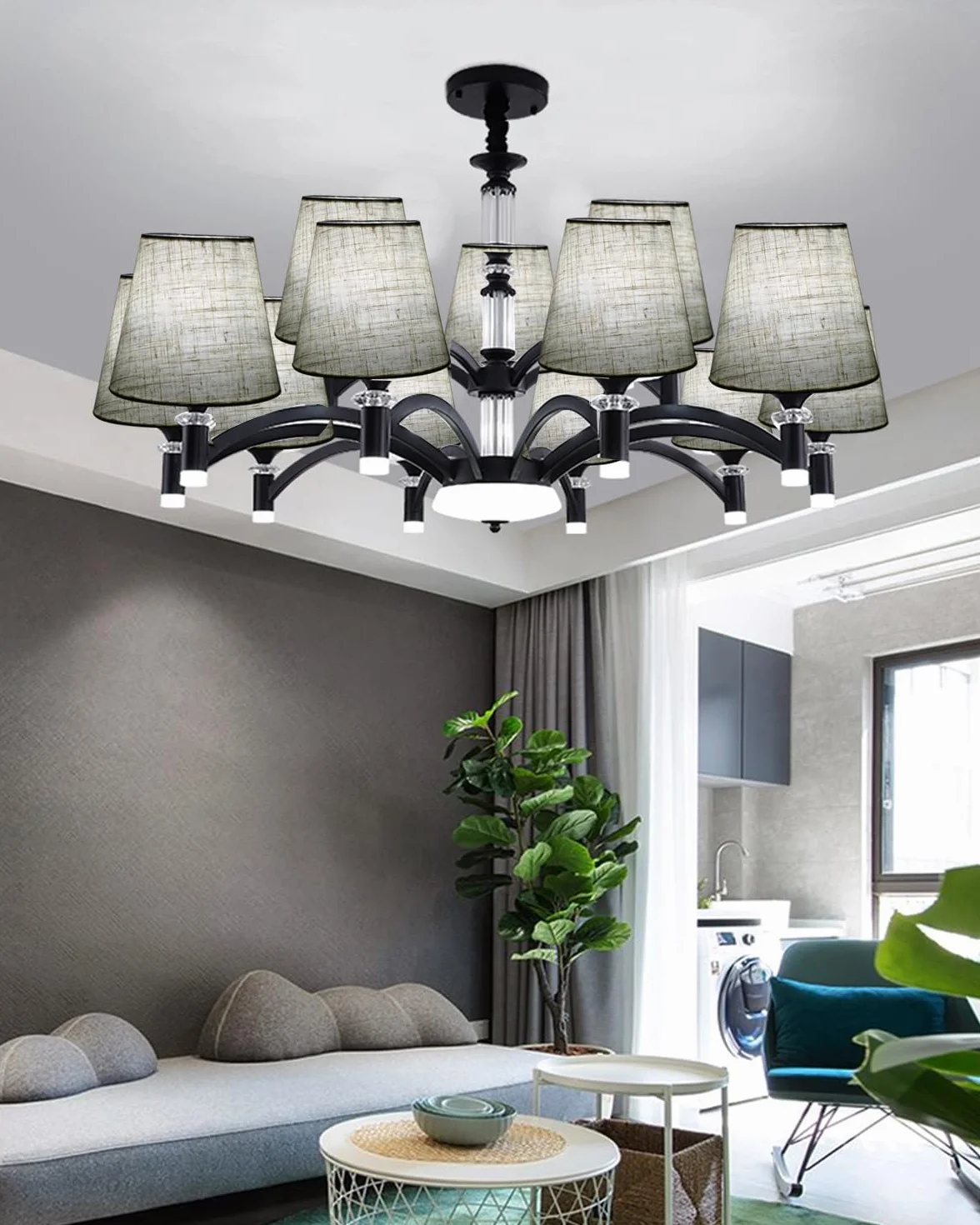 Sinta 2 sztuki abażur materiałowy E14/E27 nowoczesny zamiennik lampa wisząca