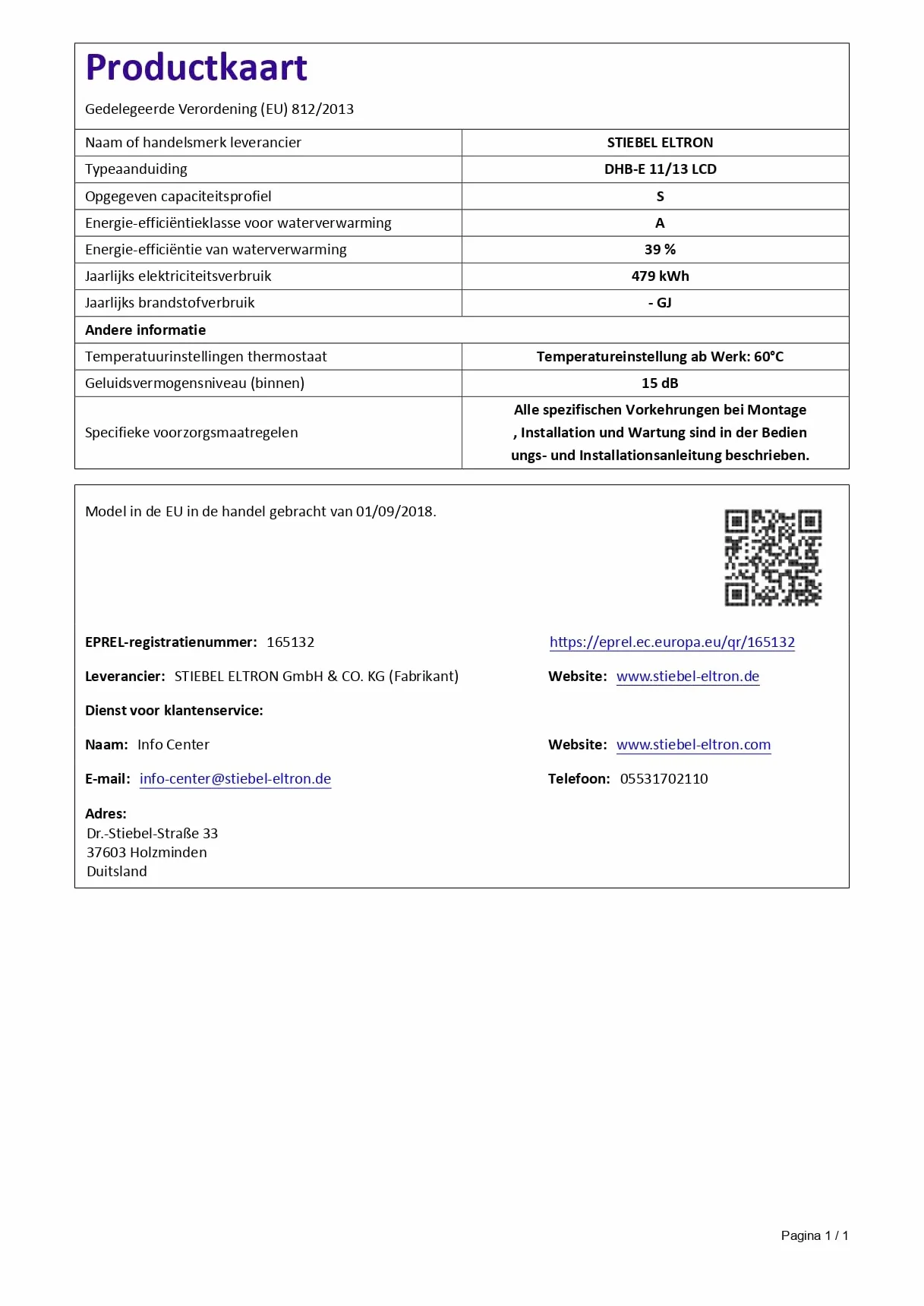 Stiebel Eltron DHB-E 11/13 LCD Durchlauferhitzer 11/13kW